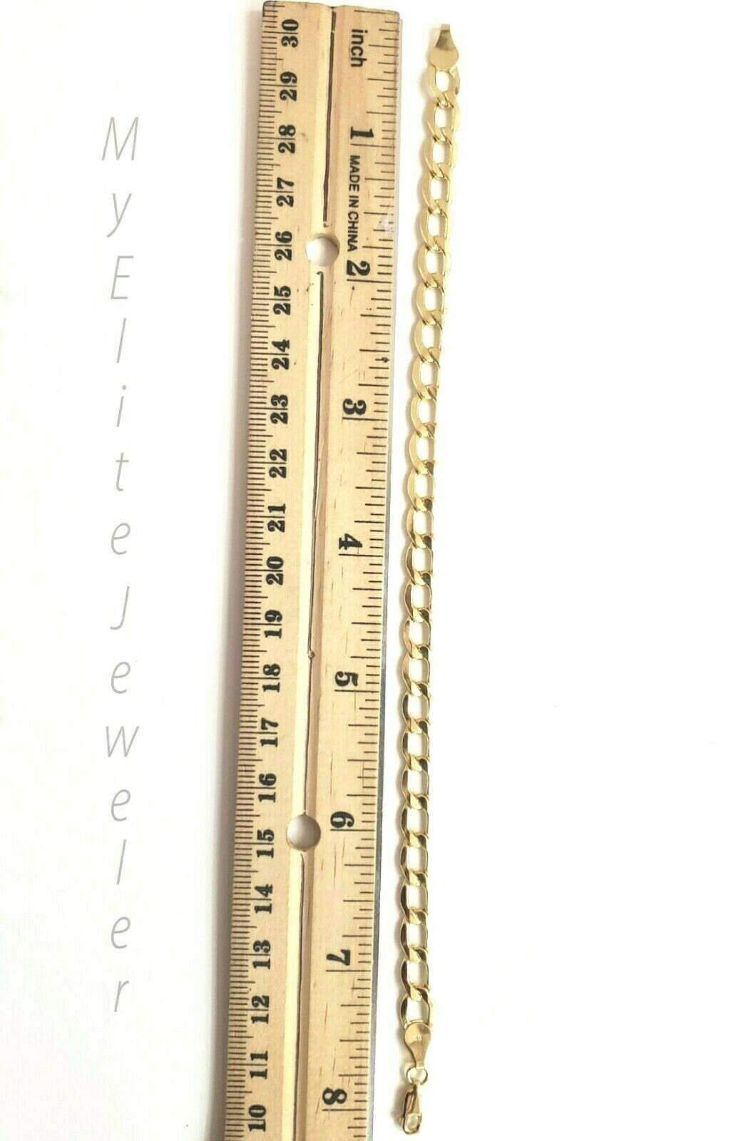 Men's & Women's 14K Yellow Gold Cuban Link Bracelet 6 mm 8 Inches long Real Gold - GoldenlinQ