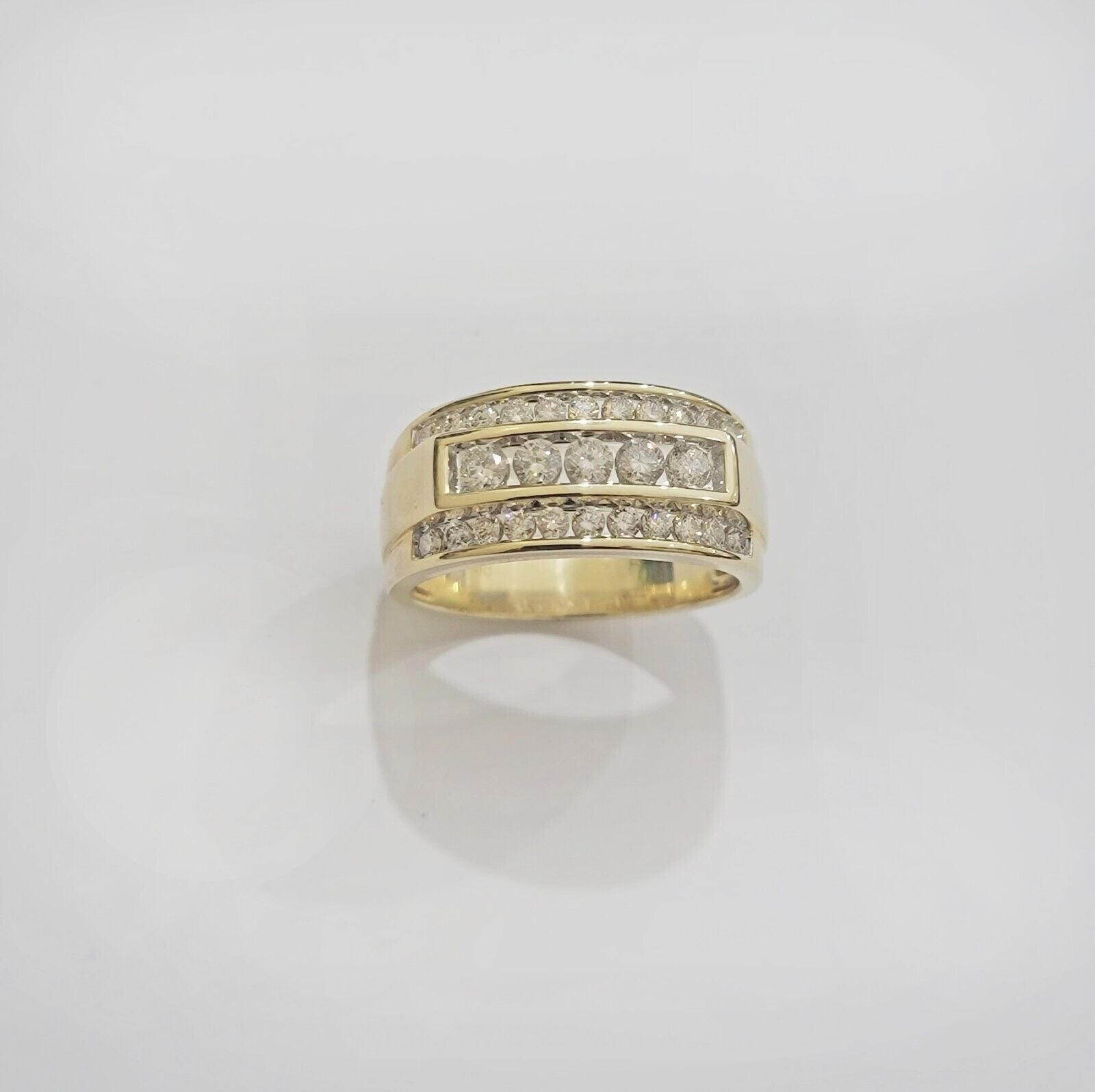 Real 10k 1CT Diamond Ring Men Band Natural Diamonds and Genuine 10kt Yellow Gold - GoldenlinQ