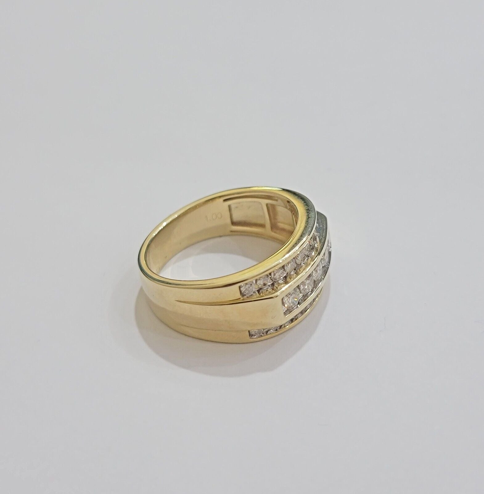 Real 10k 1CT Diamond Ring Men Band Natural Diamonds and Genuine 10kt Yellow Gold - GoldenlinQ