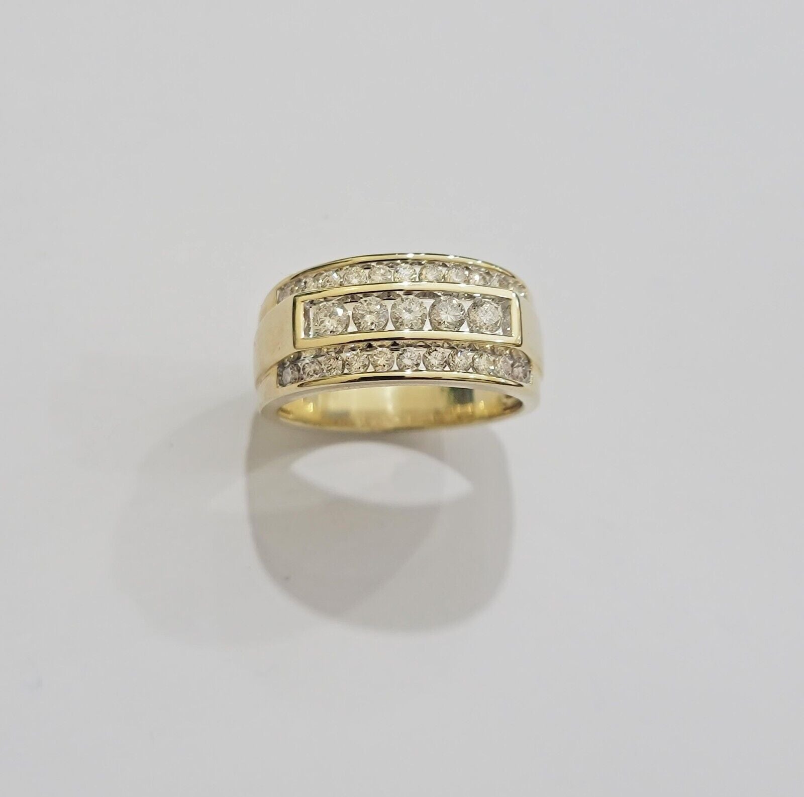 Real 10k 1CT Diamond Ring Men Band Natural Diamonds and Genuine 10kt Yellow Gold - GoldenlinQ