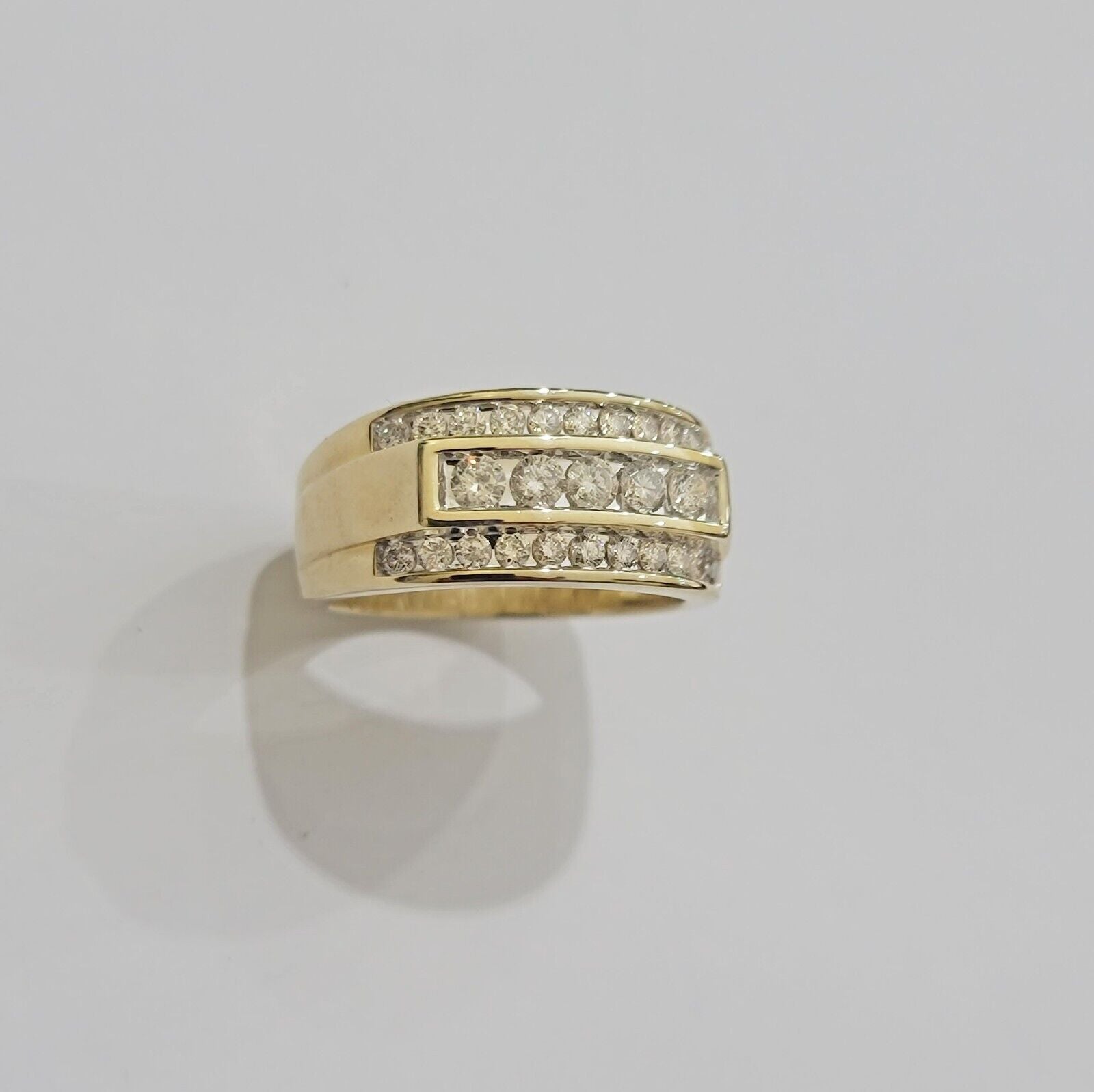 Real 10k 1CT Diamond Ring Men Band Natural Diamonds and Genuine 10kt Yellow Gold - GoldenlinQ