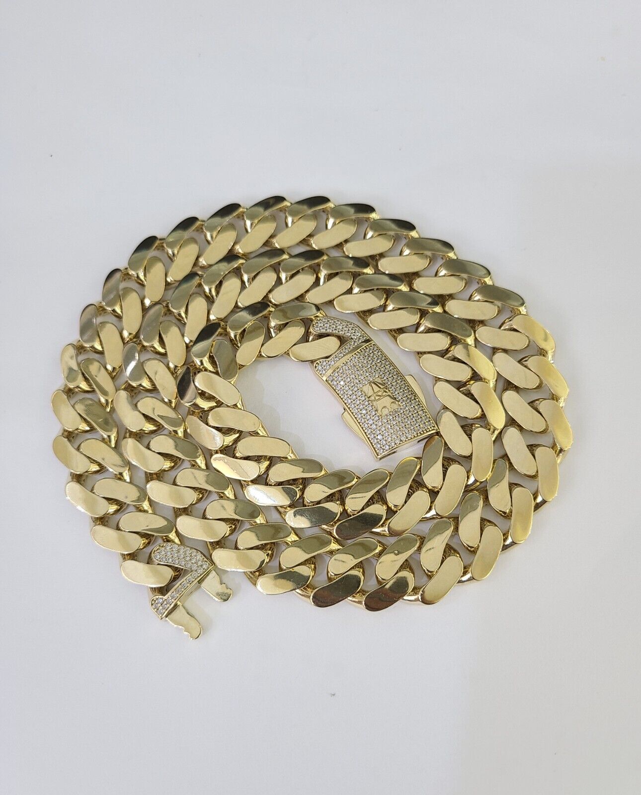 Real 10k Cuban Monaco Chain Necklace Gold Link Royal 7mm - 15mm 20" - 26" - GoldenlinQ