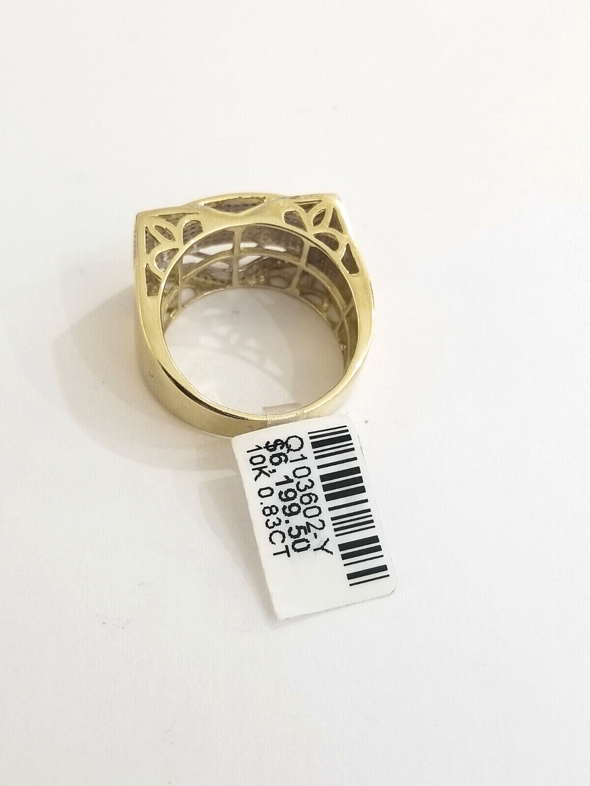 Real 10k Diamond Ring Men 10kt Yellow Gold 0.80 Natural Diamond Pave Casual Ring - GoldenlinQ