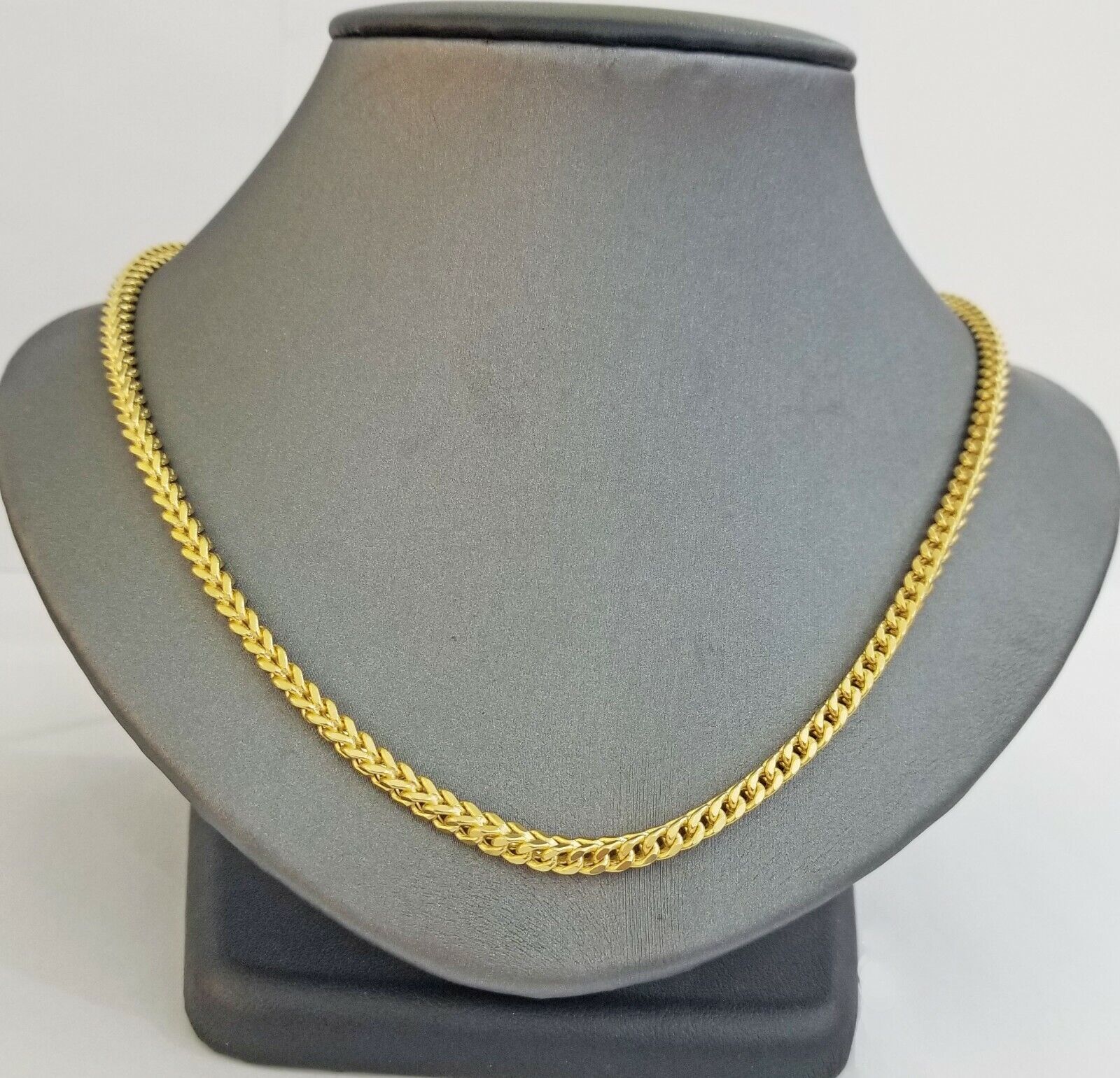 Real 10k Franco Yellow gold Chain 3mm 26 inch necklace lobster lock 10kt - GoldenlinQ
