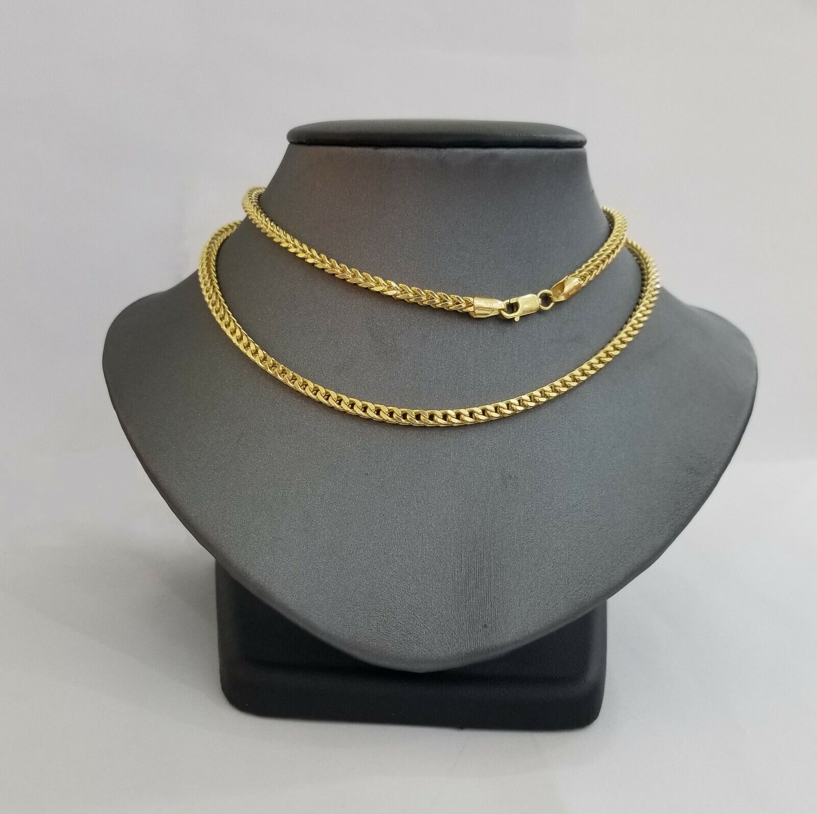 Real 10k Franco Yellow gold Chain 3mm 26 inch necklace lobster lock 10kt - GoldenlinQ