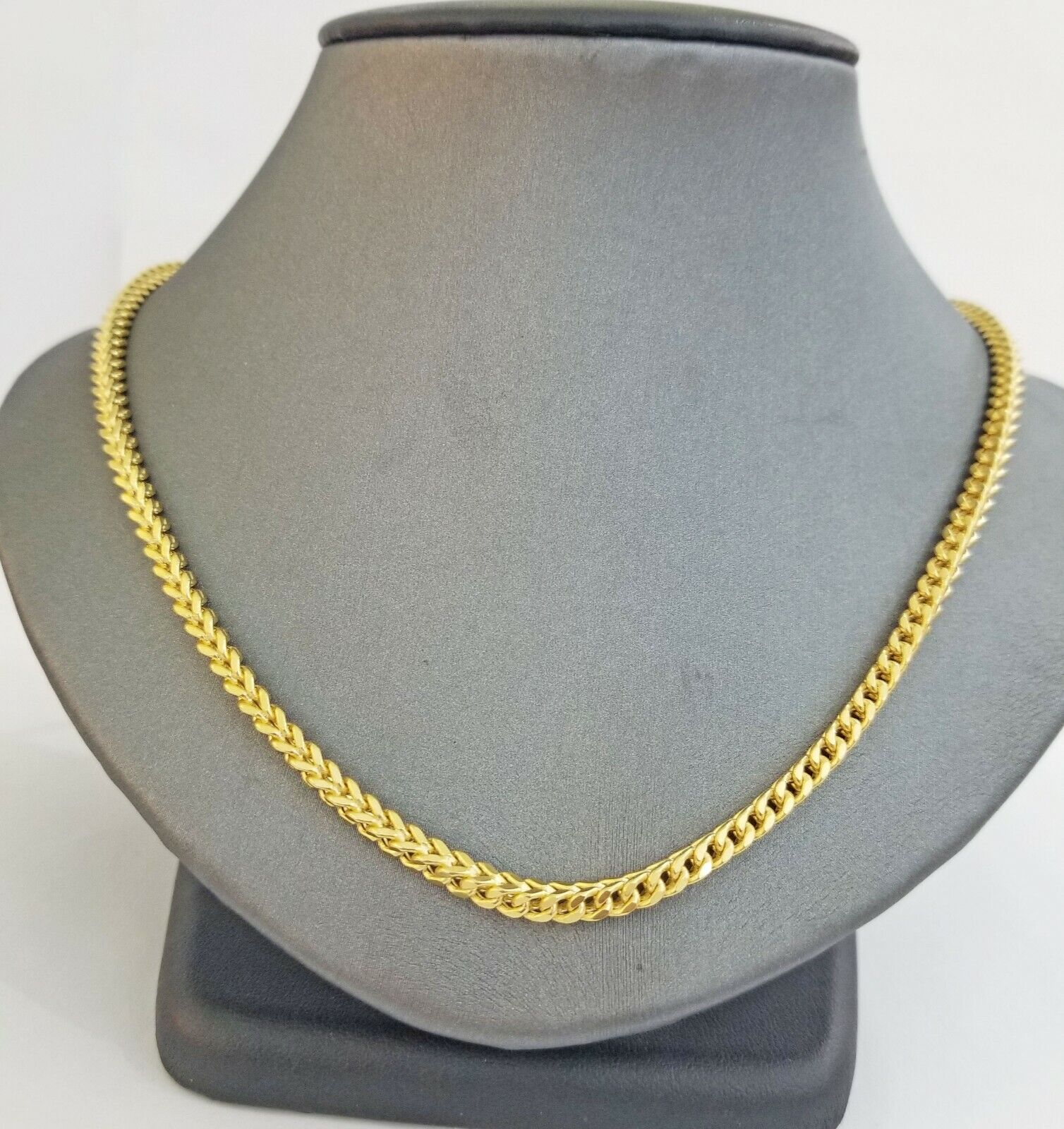 Real 10k Franco Yellow gold Chain 3mm 26 inch necklace lobster lock 10kt - GoldenlinQ