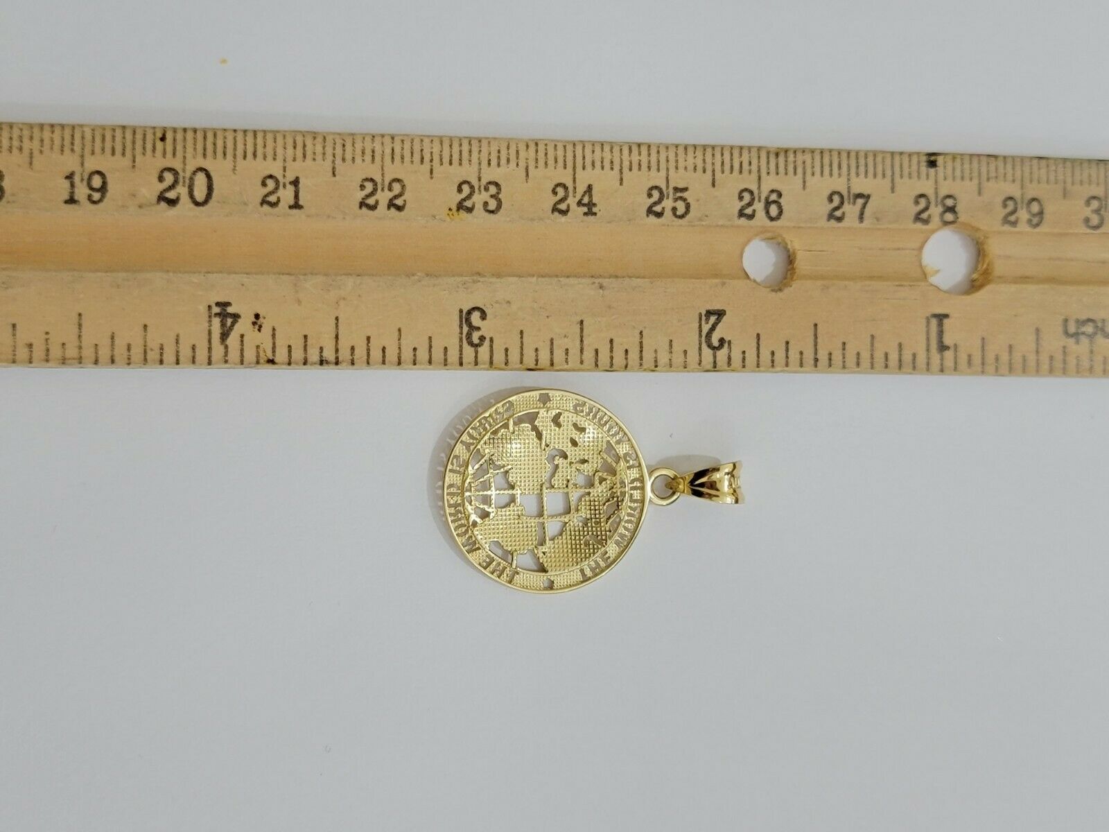 Real 10k Gold 22" Miami Cuban Link Chain Pendant Set 3.5mm Necklace World Charm - GoldenlinQ