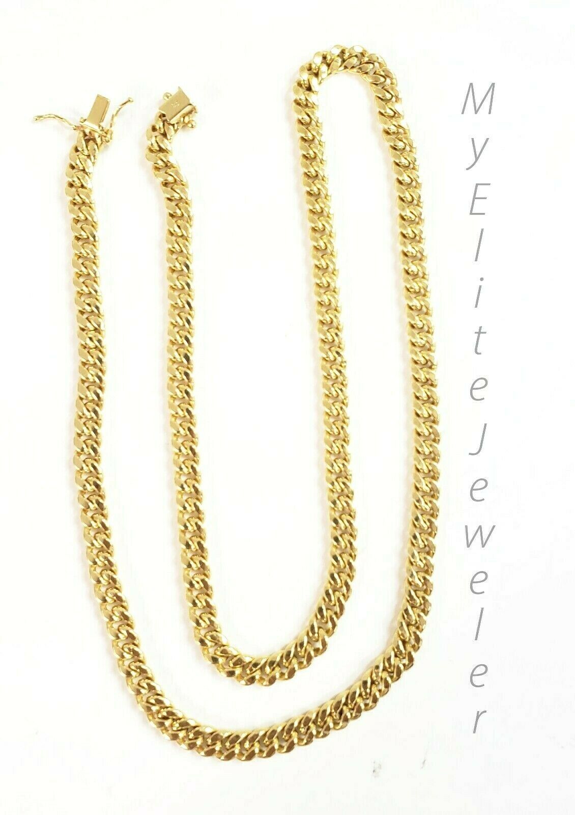 REAL 10K Gold 6mm Miami Cuban Chain Necklace 24" Link Box Lock 10kt Yellow Gold - GoldenlinQ