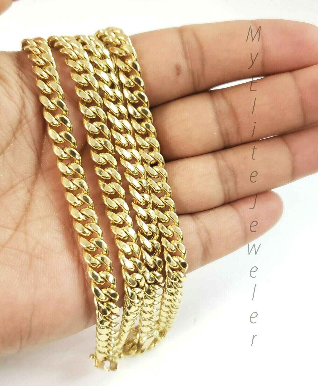 REAL 10K Gold 6mm Miami Cuban Chain Necklace 24" Link Box Lock 10kt Yellow Gold - GoldenlinQ