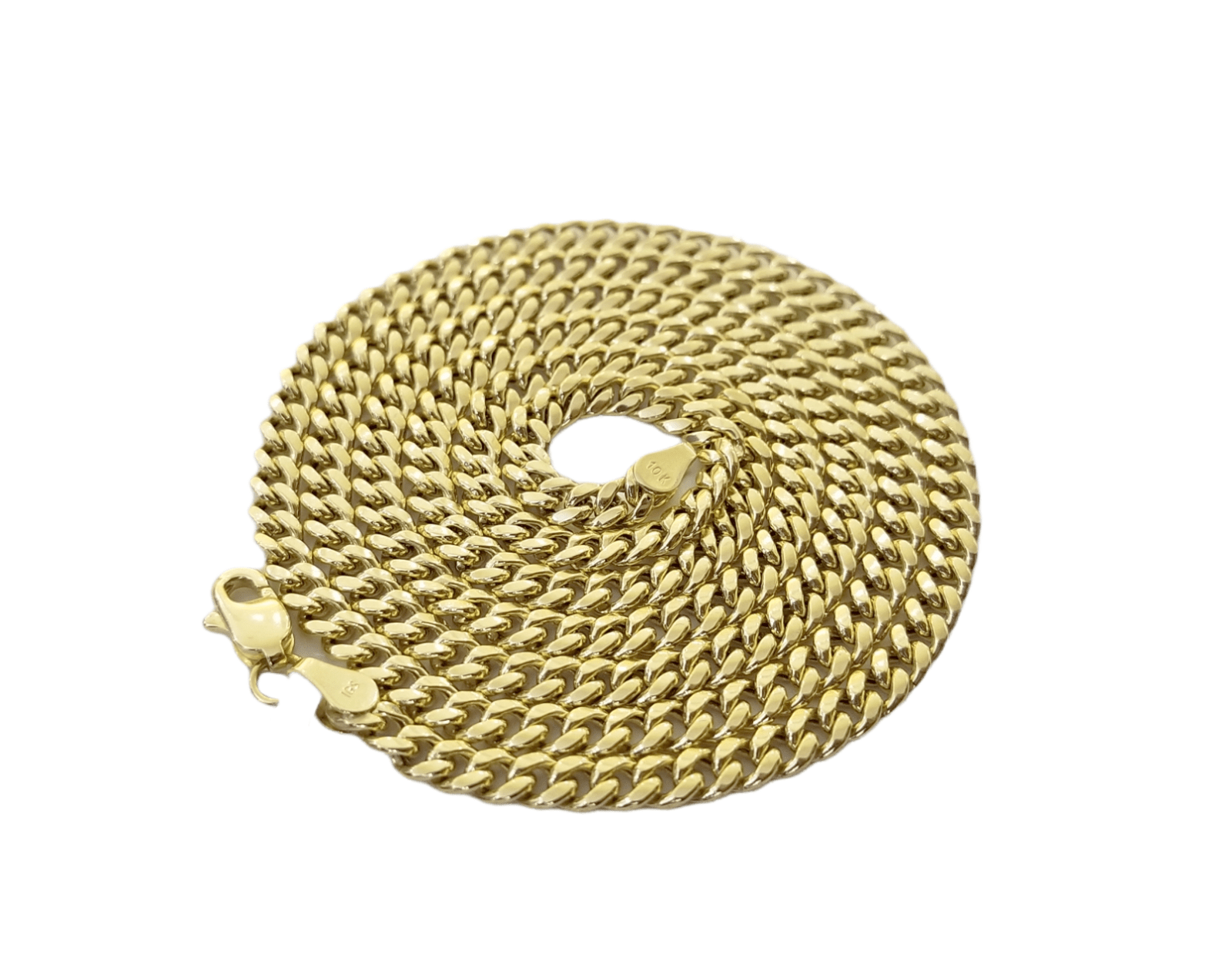 Real 10k Gold Ankh Cross Pendent 4mm Cuban Link Chain 18"20' 22" 24" 26" SET - GoldenlinQ