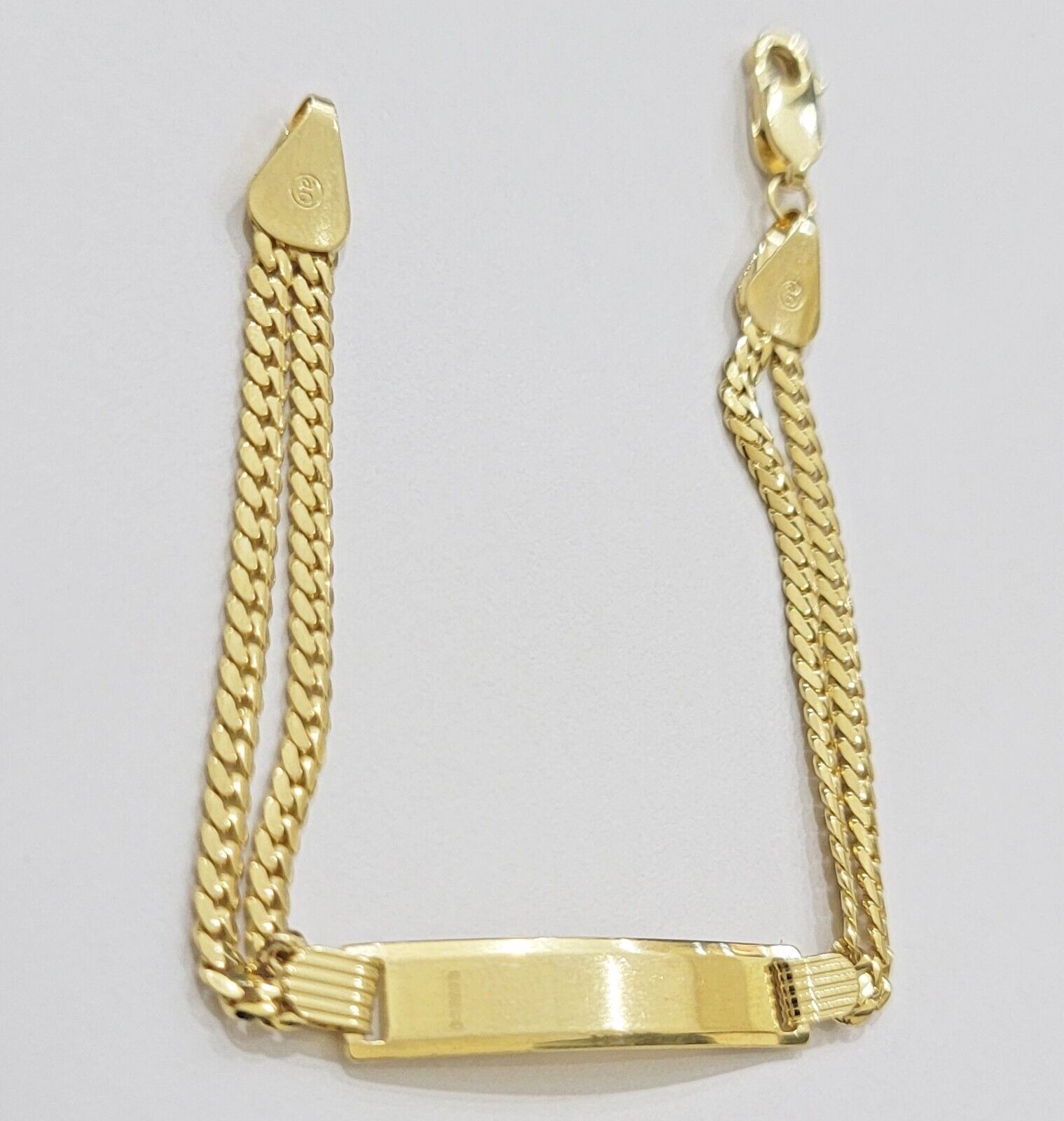 REAL 10k Gold Baby Bracelet ID Miami Cuban Link 5mm 6 Inch Kids SOLID , STRONG - GoldenlinQ