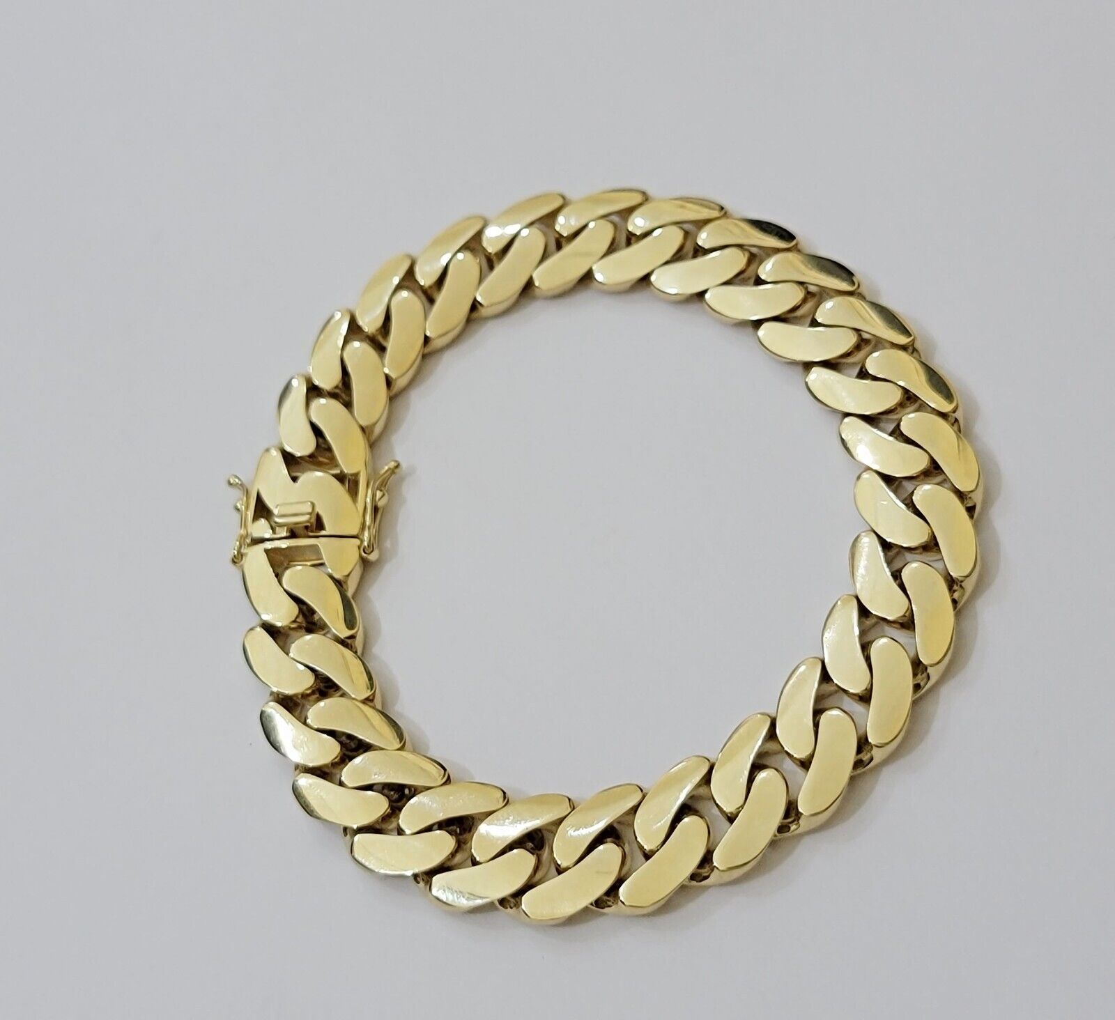 Real 10k Gold Bracelet 12mm Royal Miami Cuban Link 8 inch Men's 10kt Yellow Gold - GoldenlinQ