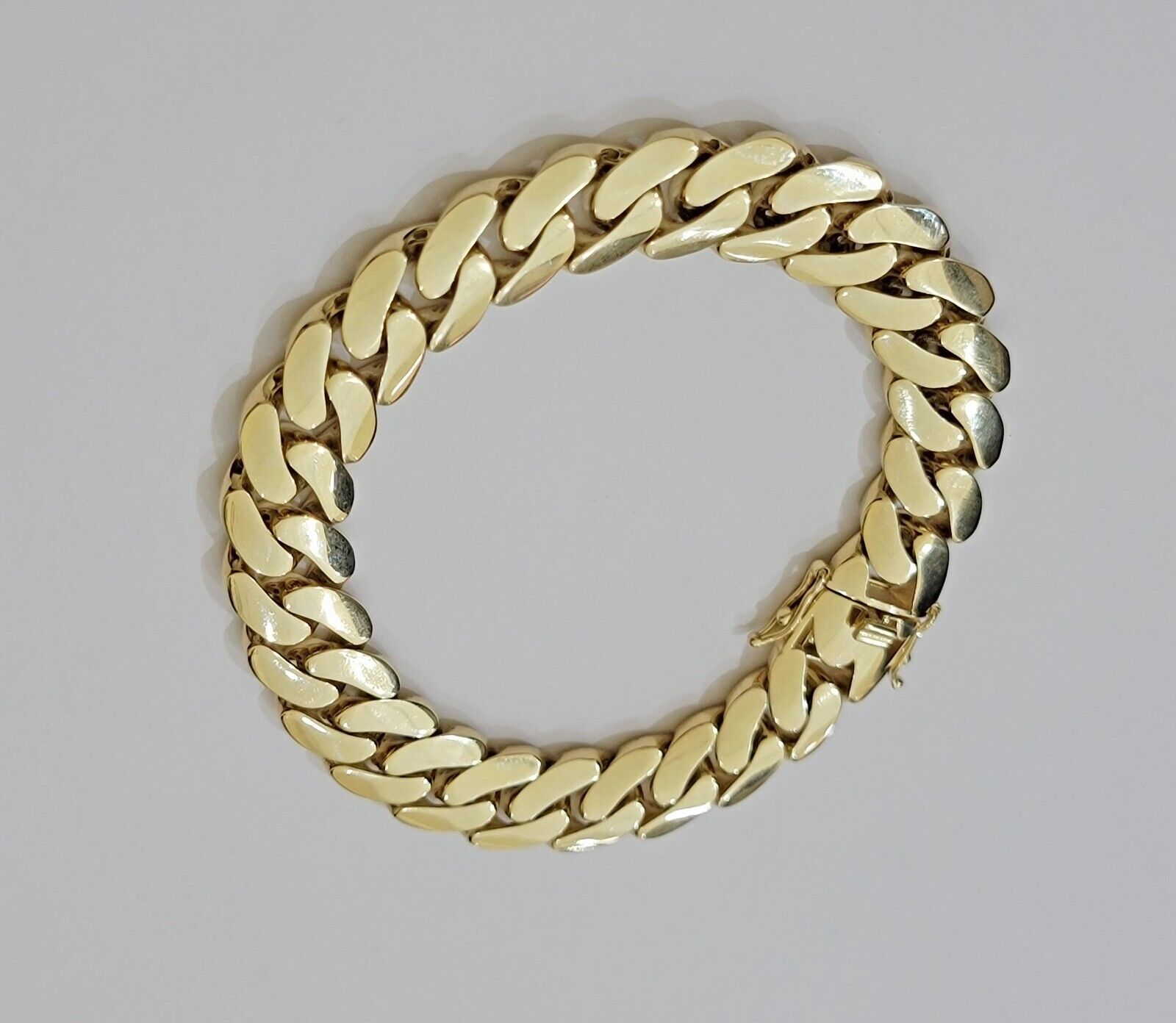 Real 10k Gold Bracelet 12mm Royal Miami Cuban Link 8 inch Men's 10kt Yellow Gold - GoldenlinQ