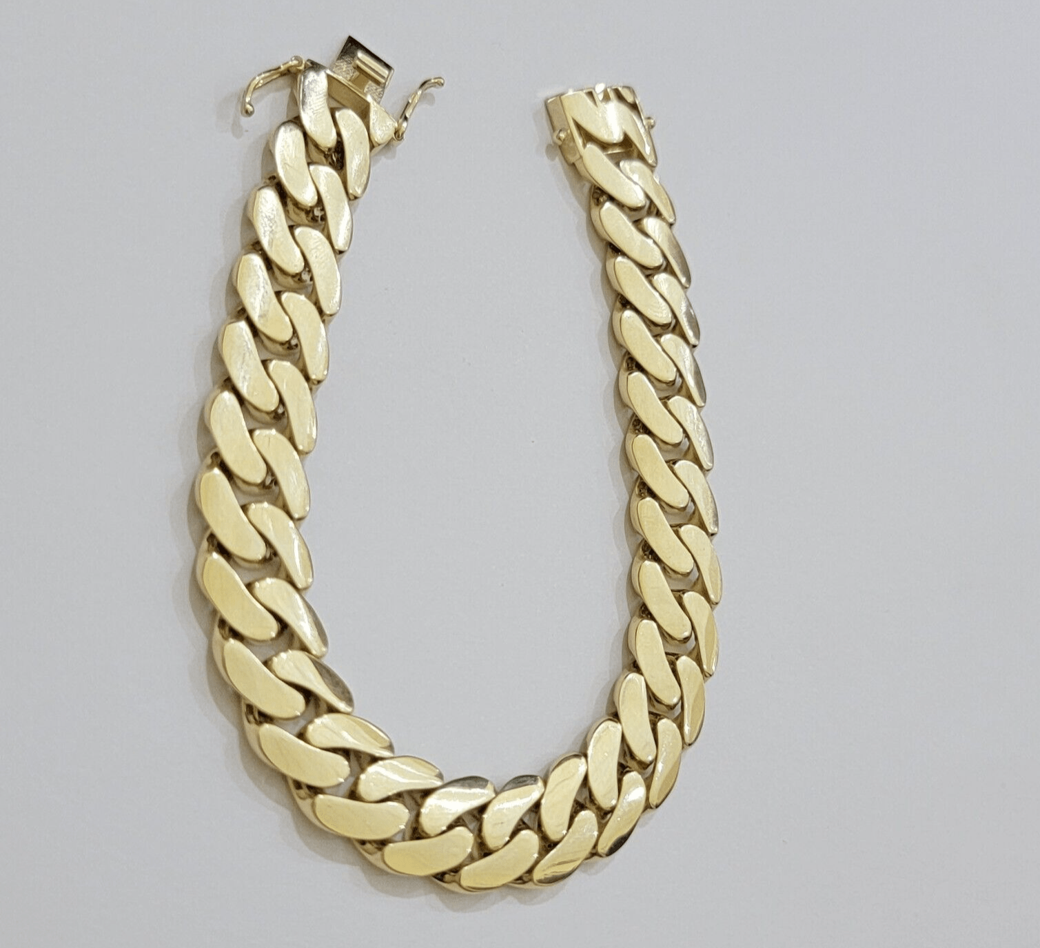 Real 10k Gold Bracelet 12mm Royal Miami Cuban Link 9 inch Men's 10kt Yellow Gold - GoldenlinQ