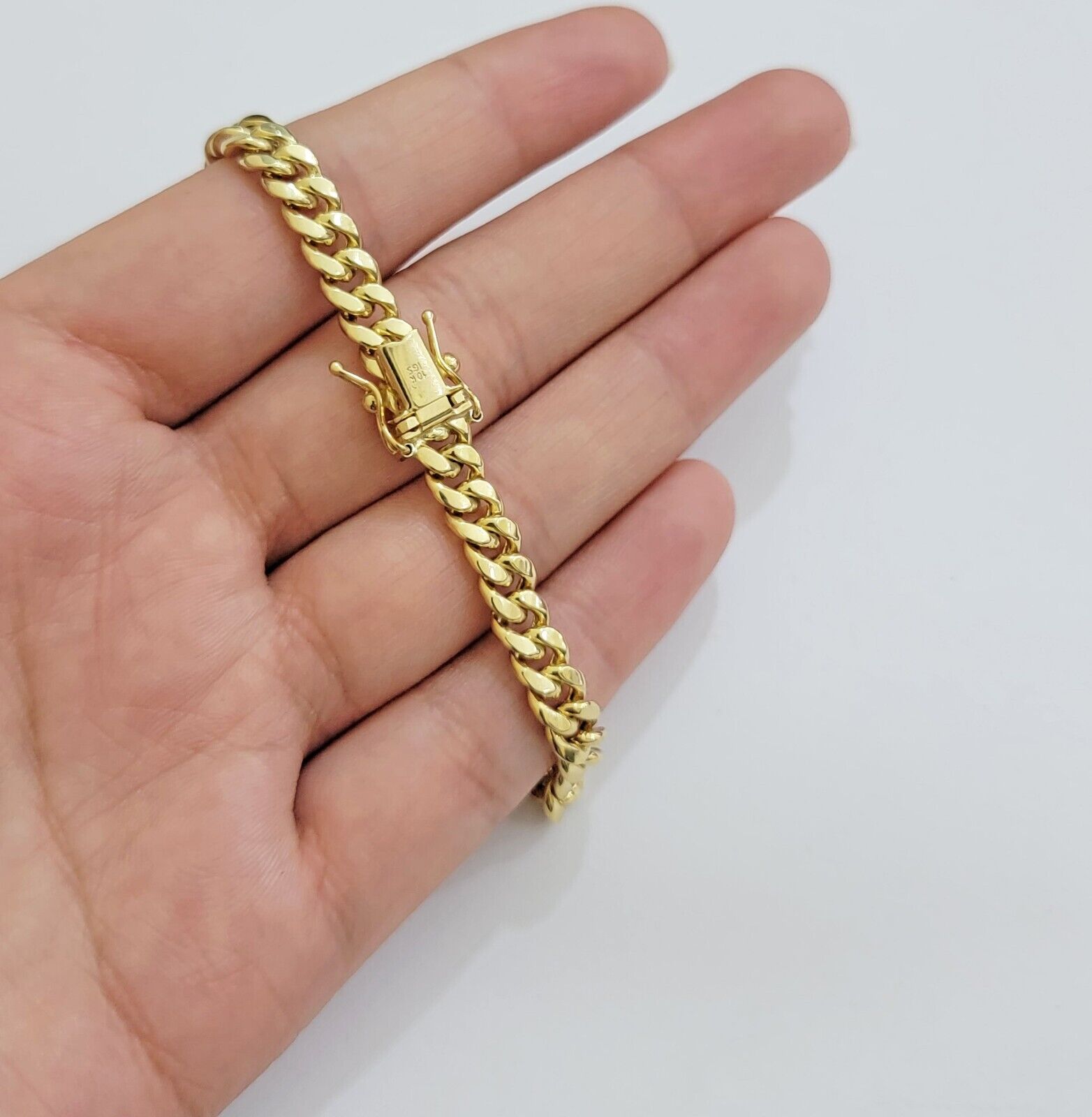 Real 10k Gold Bracelet 7 Inch 6mm Miami Cuban Link 10kt Yellow Gold For Women - GoldenlinQ