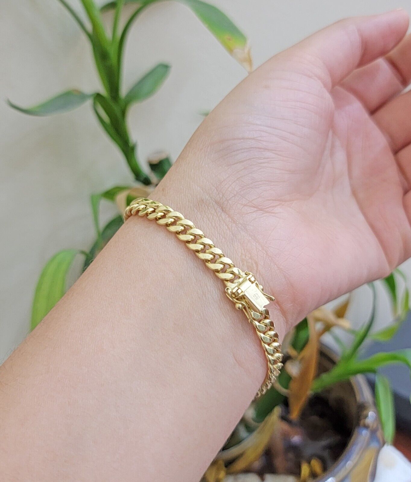 Real 10k Gold Bracelet 7 Inch 7mm Miami Cuban Link 10kt Yellow Gold For Women - GoldenlinQ