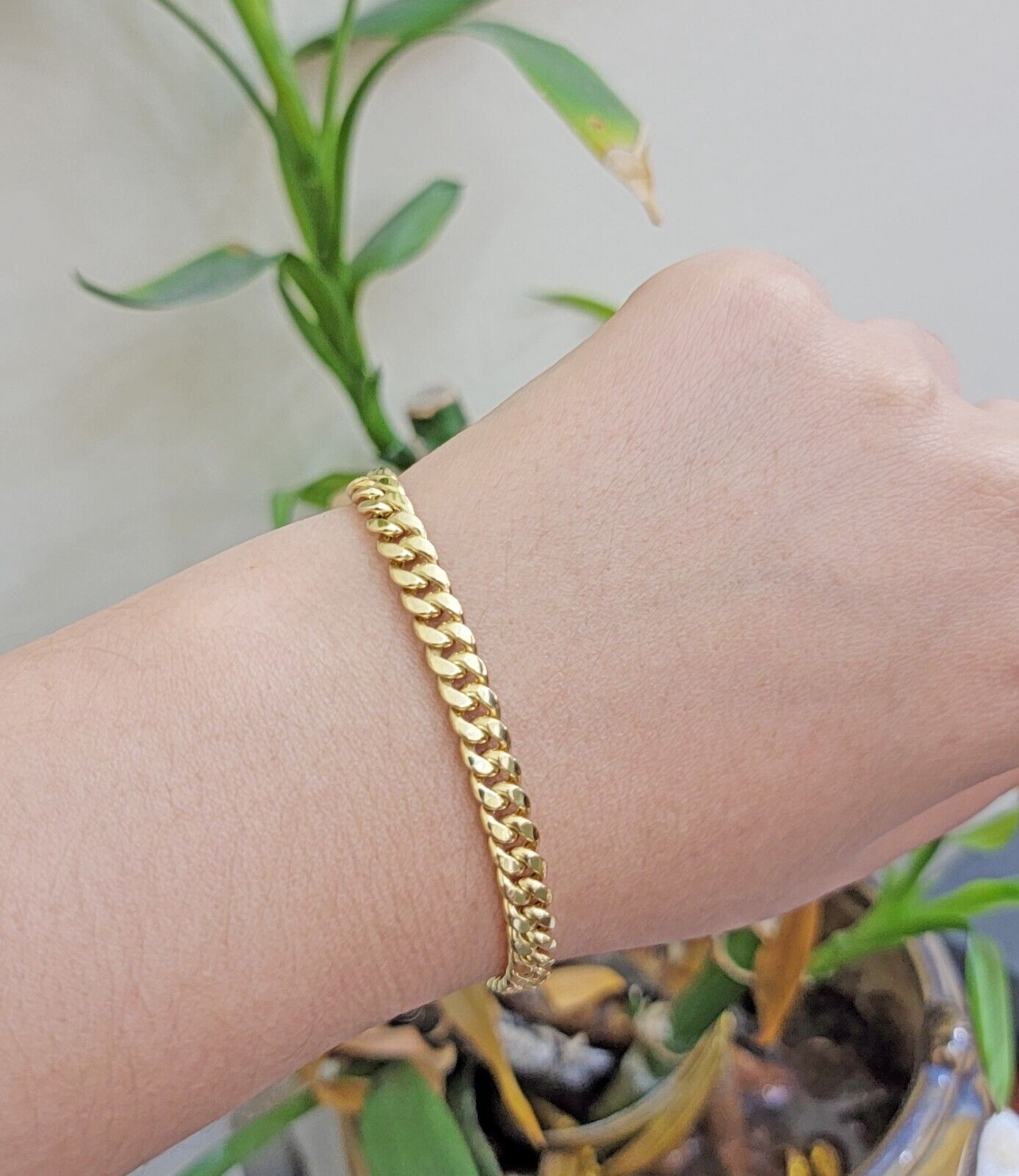 Real 10k Gold Bracelet 7 Inch 7mm Miami Cuban Link 10kt Yellow Gold For Women - GoldenlinQ