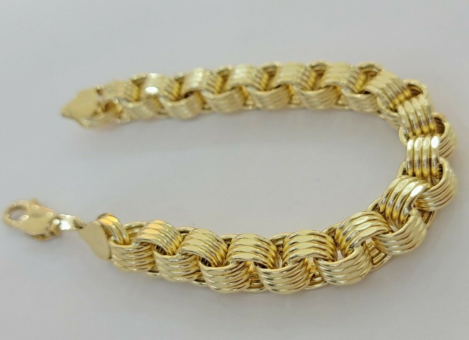 REAL 10k Gold Bracelet Byzantine Box 8" 9mm 10 kt Yellow Gold Men's Genuine 10kt - GoldenlinQ