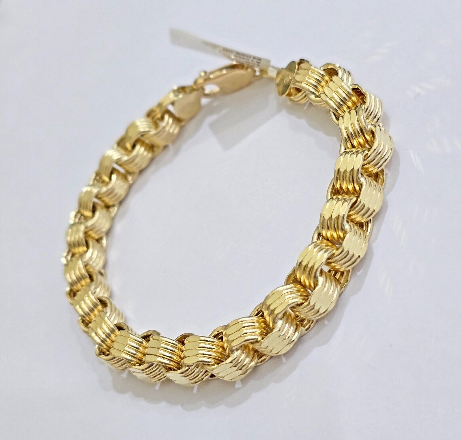 Real 10k Gold Bracelet Byzantine Box 8 Inch 8.5mm 10kt Yellow Gold Men's Genuine - GoldenlinQ