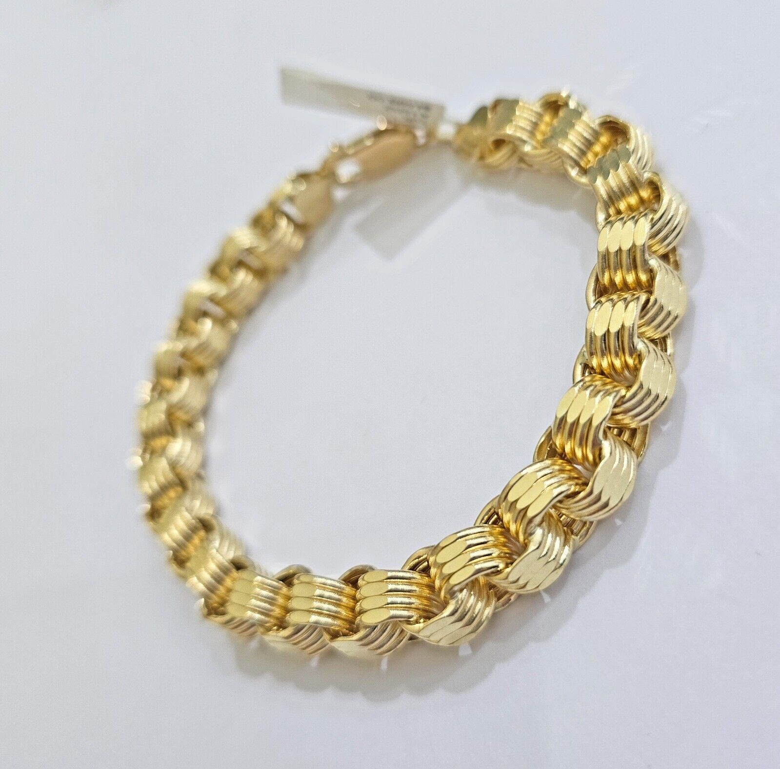 Real 10k Gold Bracelet Byzantine Box 9 Inch 8.5mm 10kt Yellow Gold Men's Genuine - GoldenlinQ