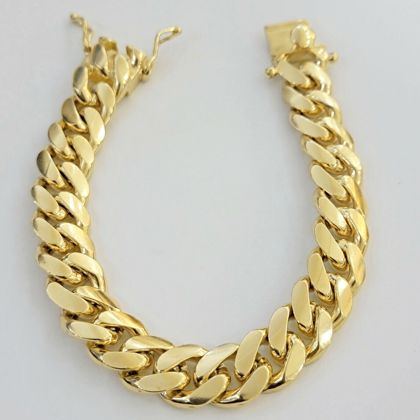 Real 10k Gold Bracelet Mens Miami Cuban Link 9 Inch 13mm Heavy SOLID 10KT , SALE - GoldenlinQ