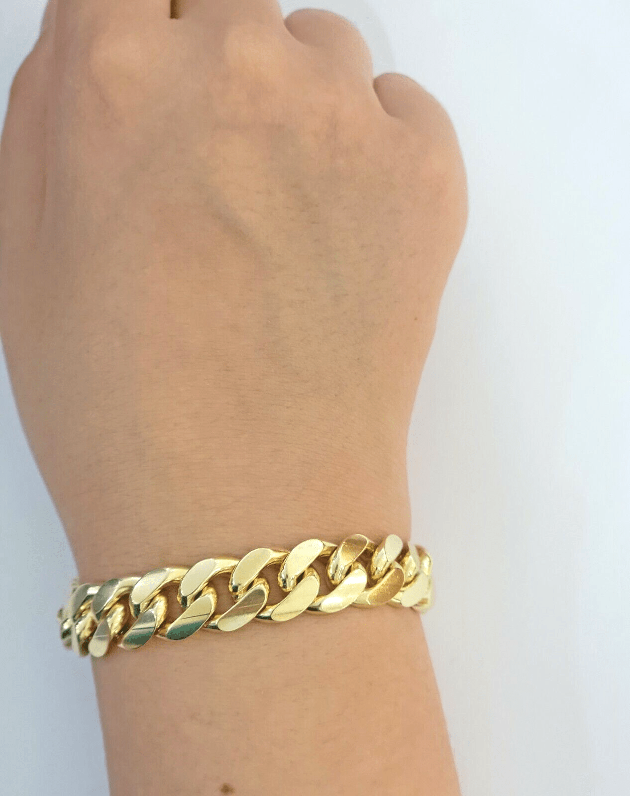 Real 10k Gold Bracelet Mens Miami Cuban Link 9 Inch 13mm Heavy SOLID 10KT , SALE - GoldenlinQ
