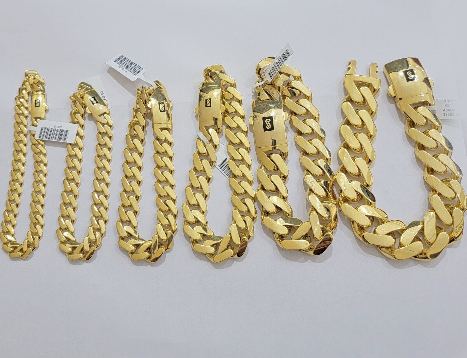 Real 10k Gold Bracelet Royal Cuban Link Monaco 8mm - 20mm 8 - 9" 10kt Yellow Gold - GoldenlinQ