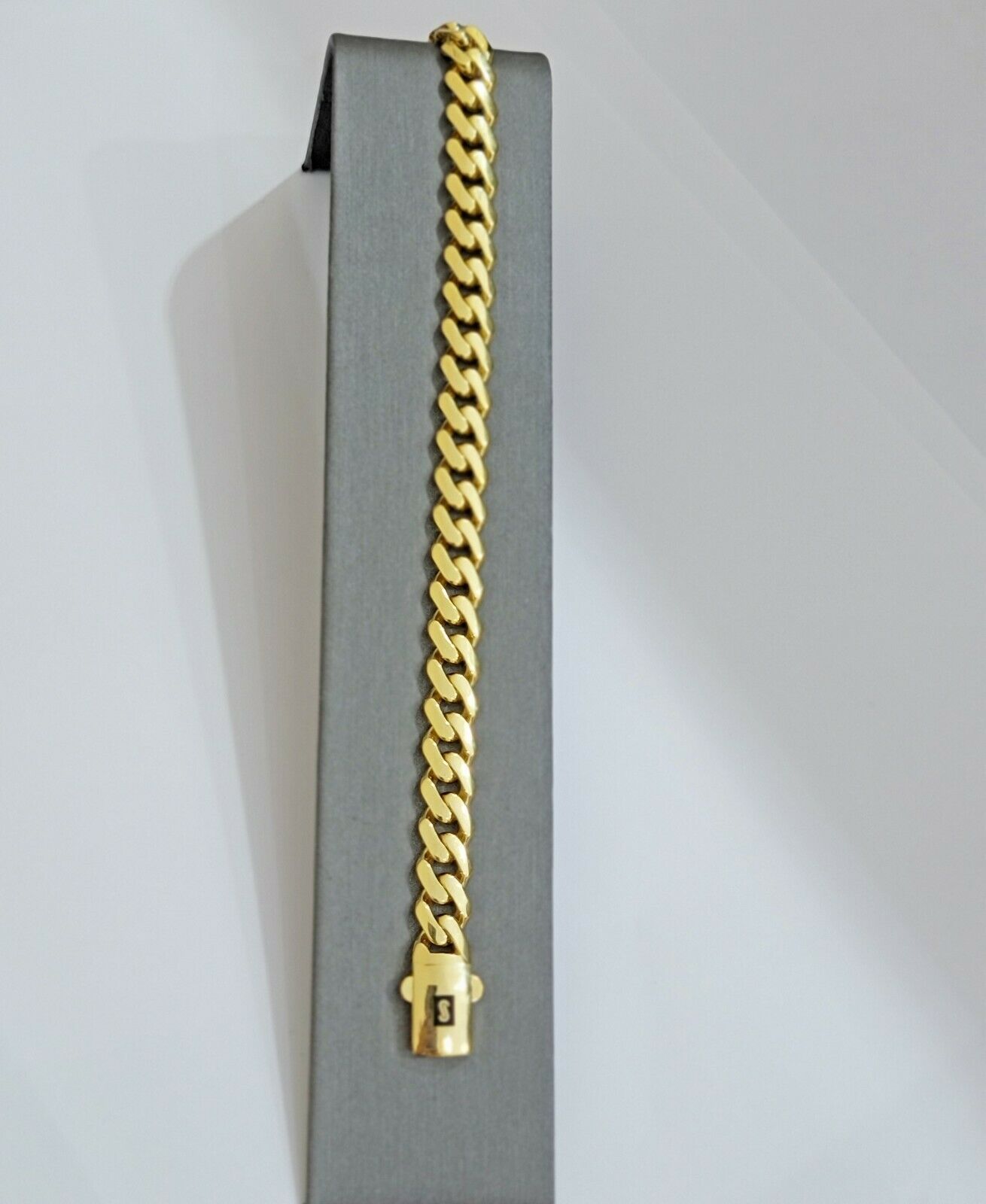 Real 10k Gold Bracelet Royal Miami Cuban Link 8.5mm 8.5Inch Moneco Box Lock,10kt - GoldenlinQ
