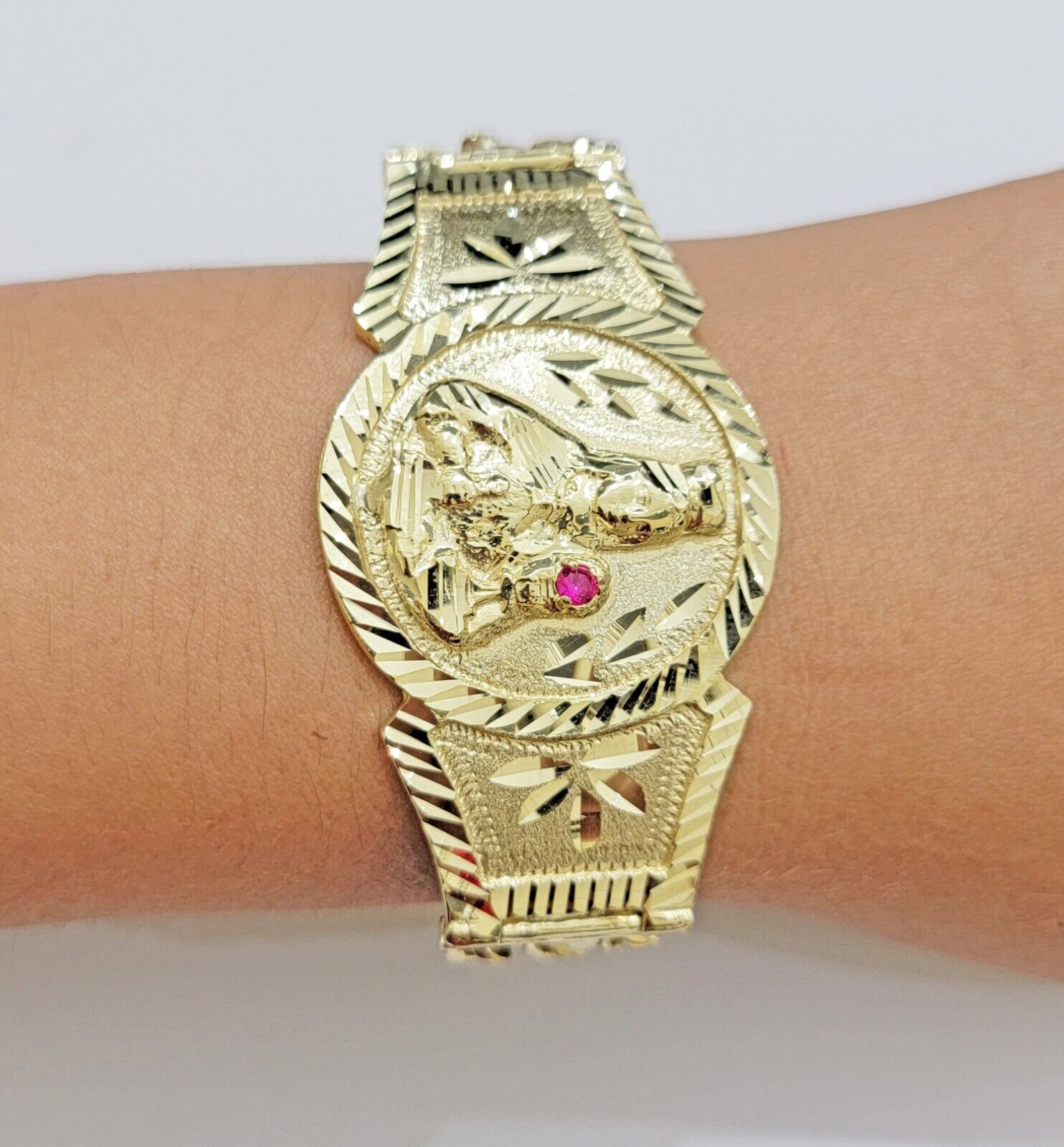 Real 10k Gold Bracelet Solid San barbara 8 Inches Cuban Link Box Lock, Pura oro - GoldenlinQ