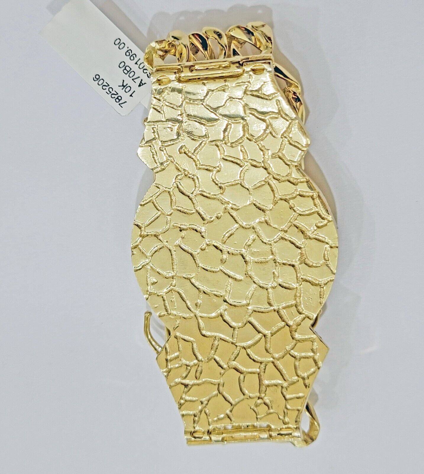 Real 10k Gold Bracelet Solid San Lazarus 9 Inches Cuban Link Pura oro , lázaro - GoldenlinQ