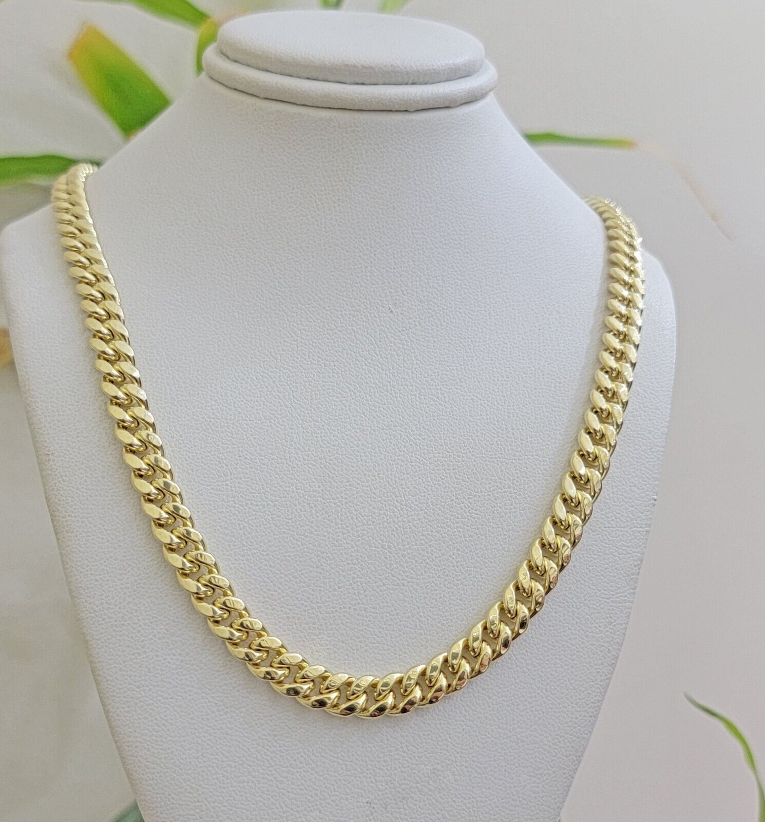 Real 10k Gold Chain 7mm 24 Inch Miami Cuban Link Box Clasp Mens 10kt Yellow Gold - GoldenlinQ
