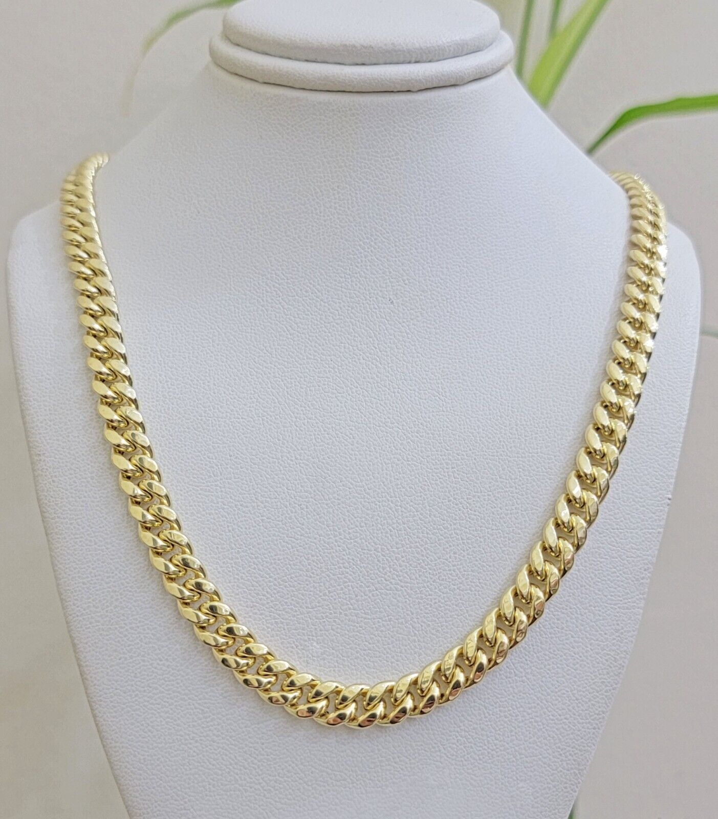 Real 10k Gold Chain 7mm 24 Inch Miami Cuban Link Box Clasp Mens 10kt Yellow Gold - GoldenlinQ
