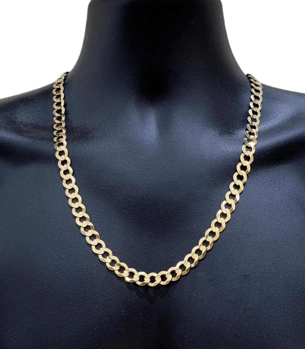 Real 10k Gold Chain Cuban Curb Link 10mm 18 in - 30 Inch Mens Solid 10kt Yellow - GoldenlinQ