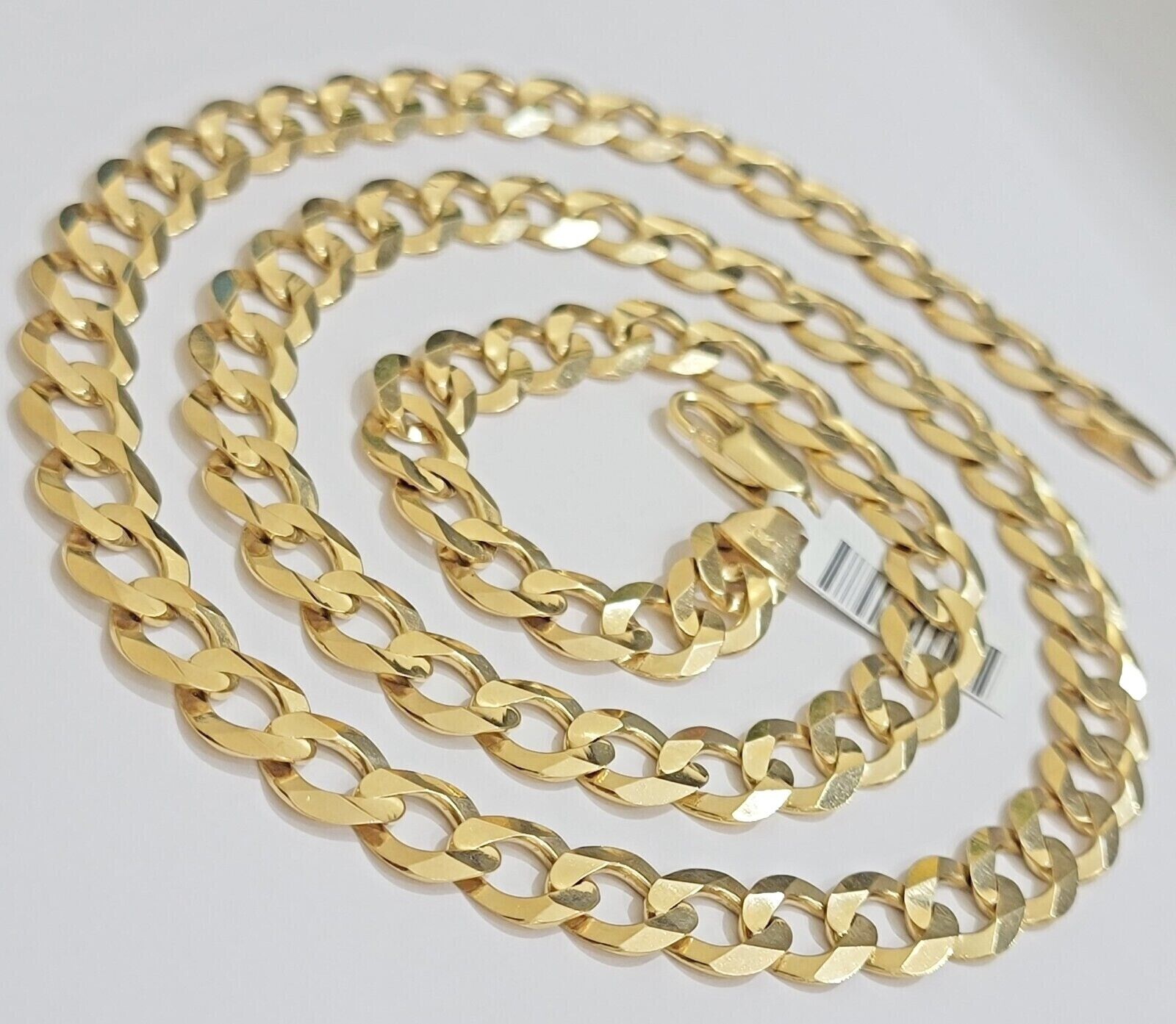 Real 10k Gold Chain Cuban Curb Link 10mm 18 in - 30 Inch Mens Solid 10kt Yellow - GoldenlinQ