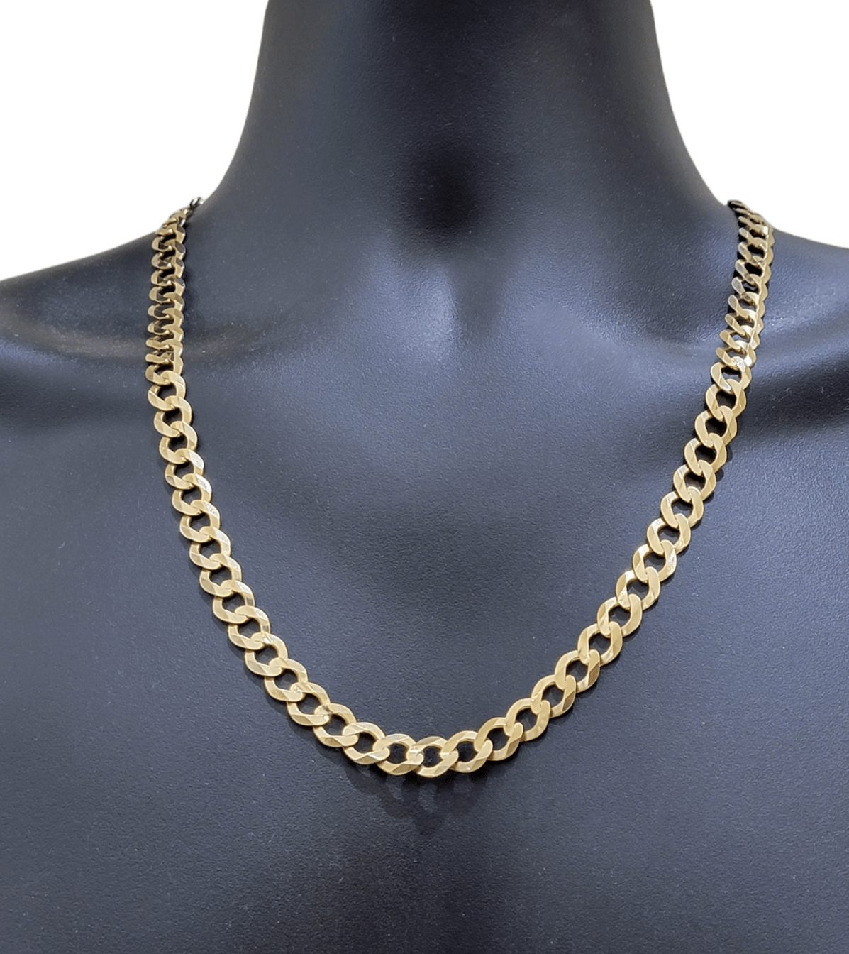 Real 10k Gold Chain Cuban Curb Link 18 Inch 10mm Solid 10kt Yellow Gold Necklace - GoldenlinQ