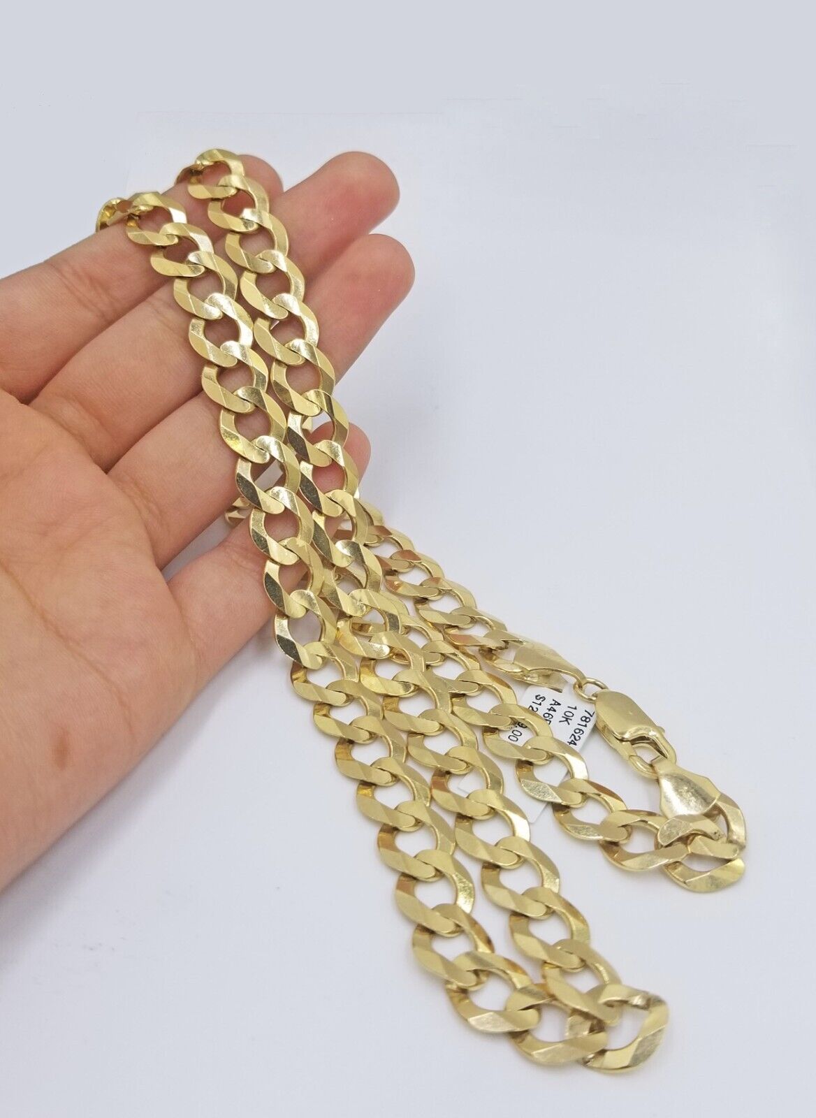 Real 10k Gold Chain Cuban Curb Link 20 Inch 10mm Solid 10kt Yellow Gold Necklace - GoldenlinQ