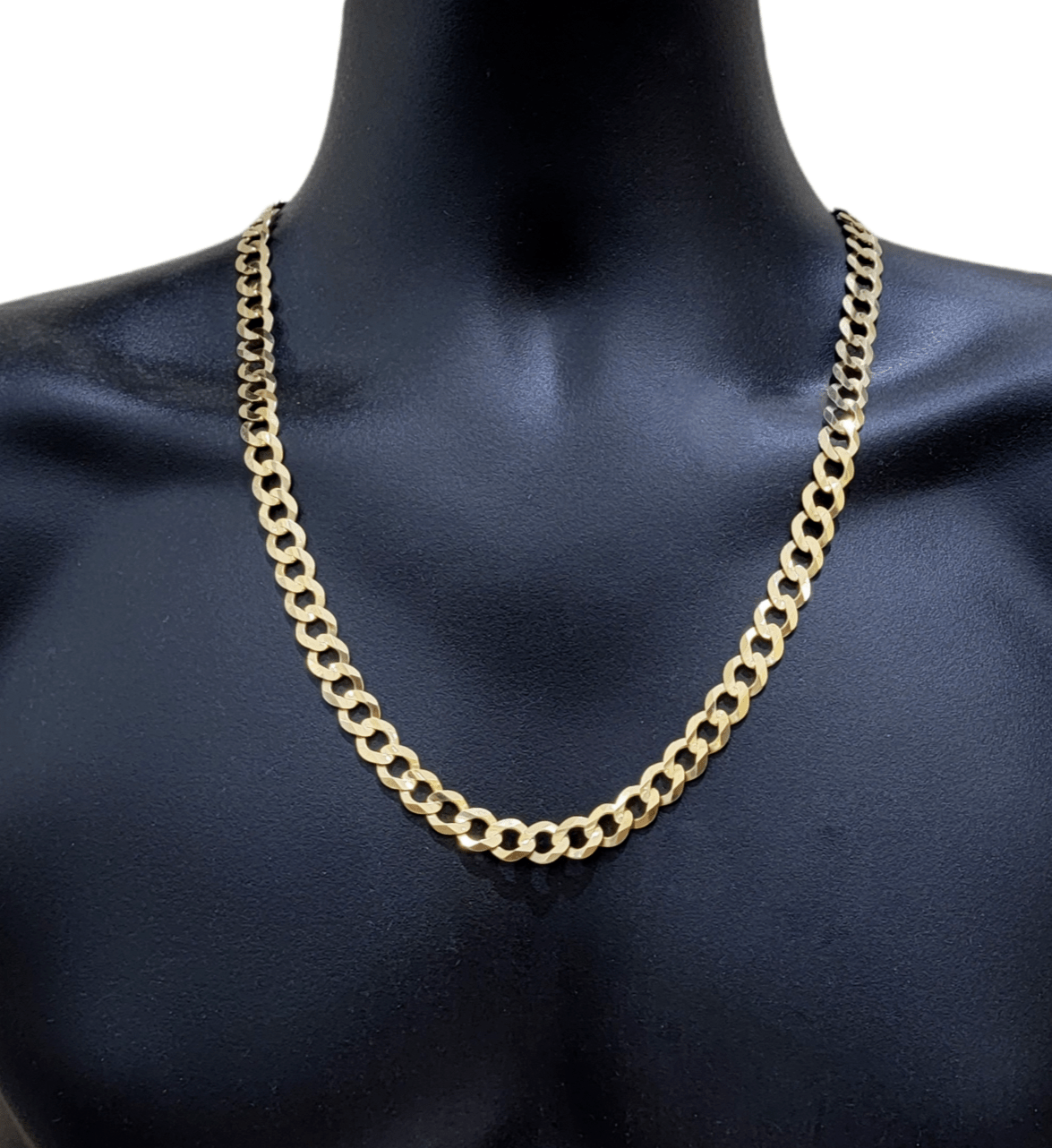 Real 10k Gold Chain Cuban Curb Link 22 Inch 10mm Solid 10kt Yellow Gold Necklace - GoldenlinQ