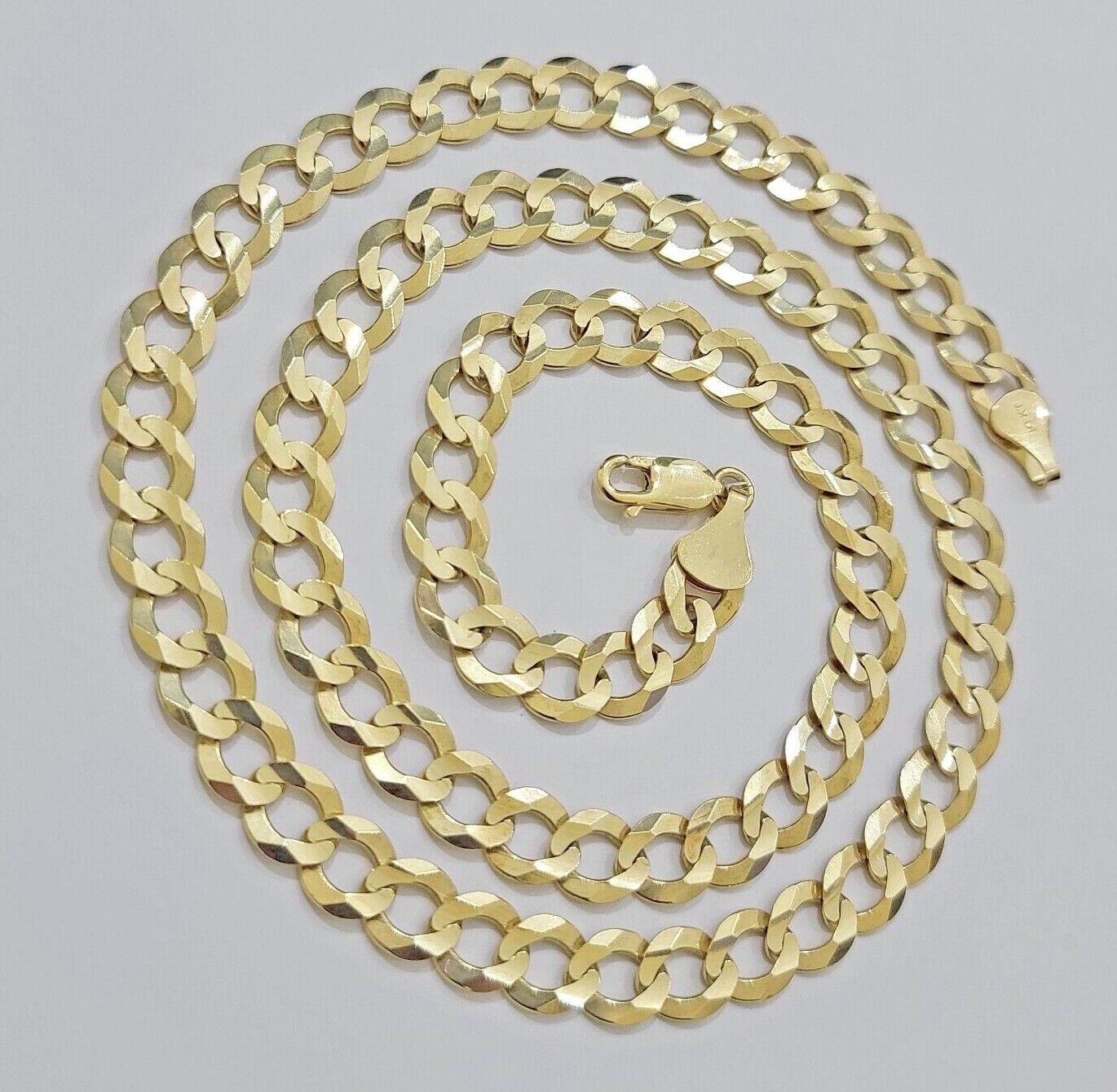 Real 10k Gold Chain Cuban Curb Link 9mm 18 in - 30 Inch Mens Solid 10kt Yellow - GoldenlinQ