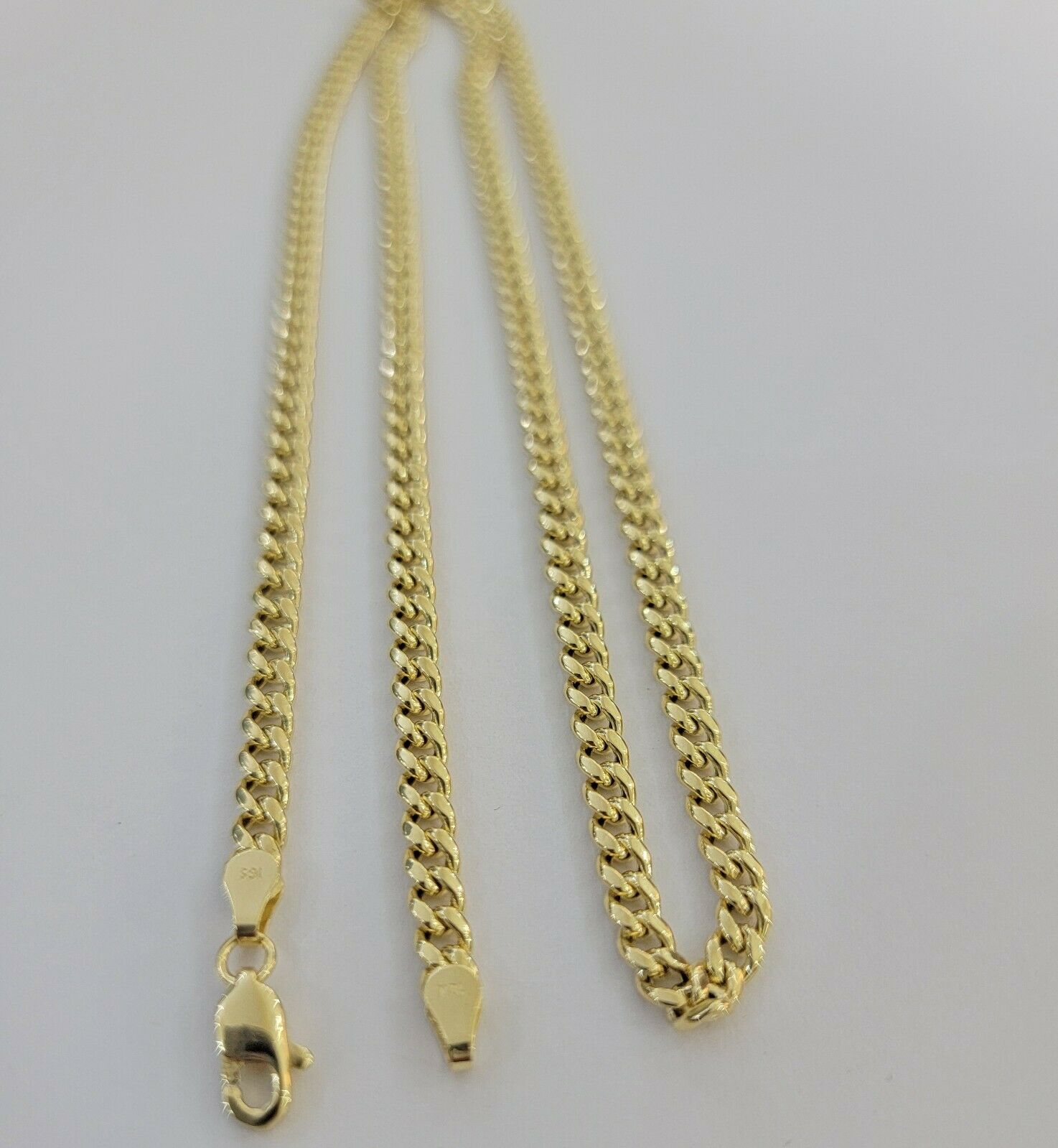 Real 10k Gold Chain Miami Cuban Link Necklace 18" 20" 22" 24" 26" 3.5mm 10kt Oro - GoldenlinQ
