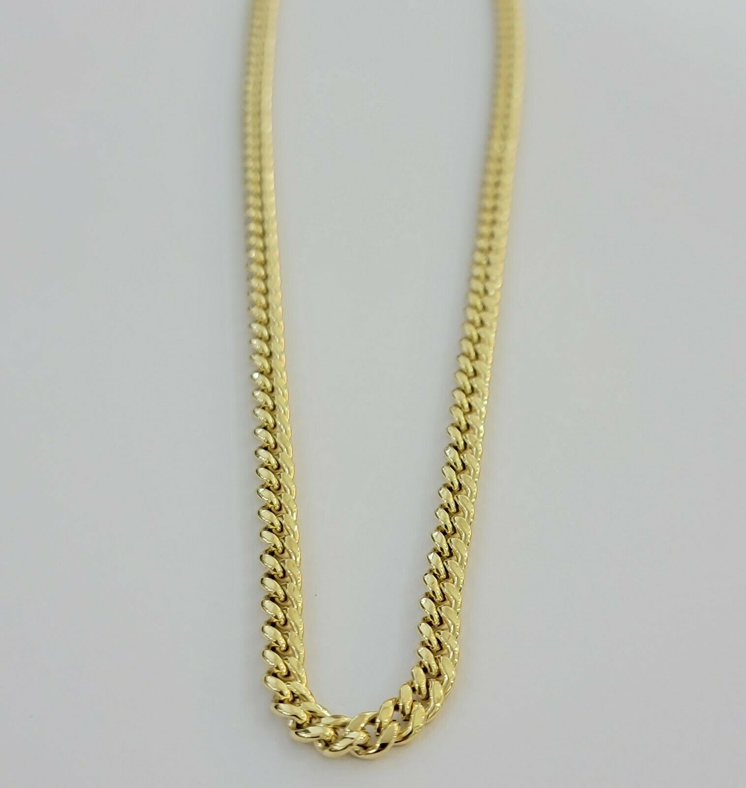 Real 10k Gold Chain Miami Cuban Link Necklace 18" 20" 22" 24" 26" 4.5mm 10kt Oro - GoldenlinQ
