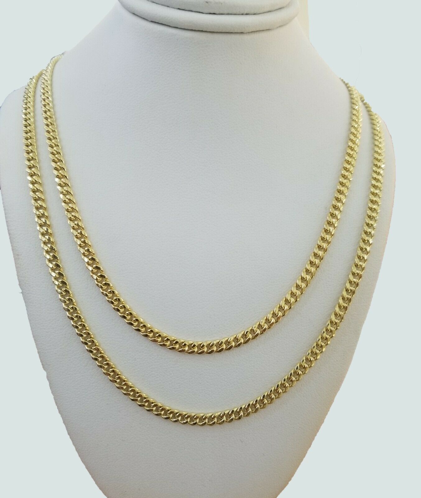 Real 10k Gold Chain Miami Cuban Link Necklace 18" 20" 22" 24" 26" 4.5mm 10kt Oro - GoldenlinQ