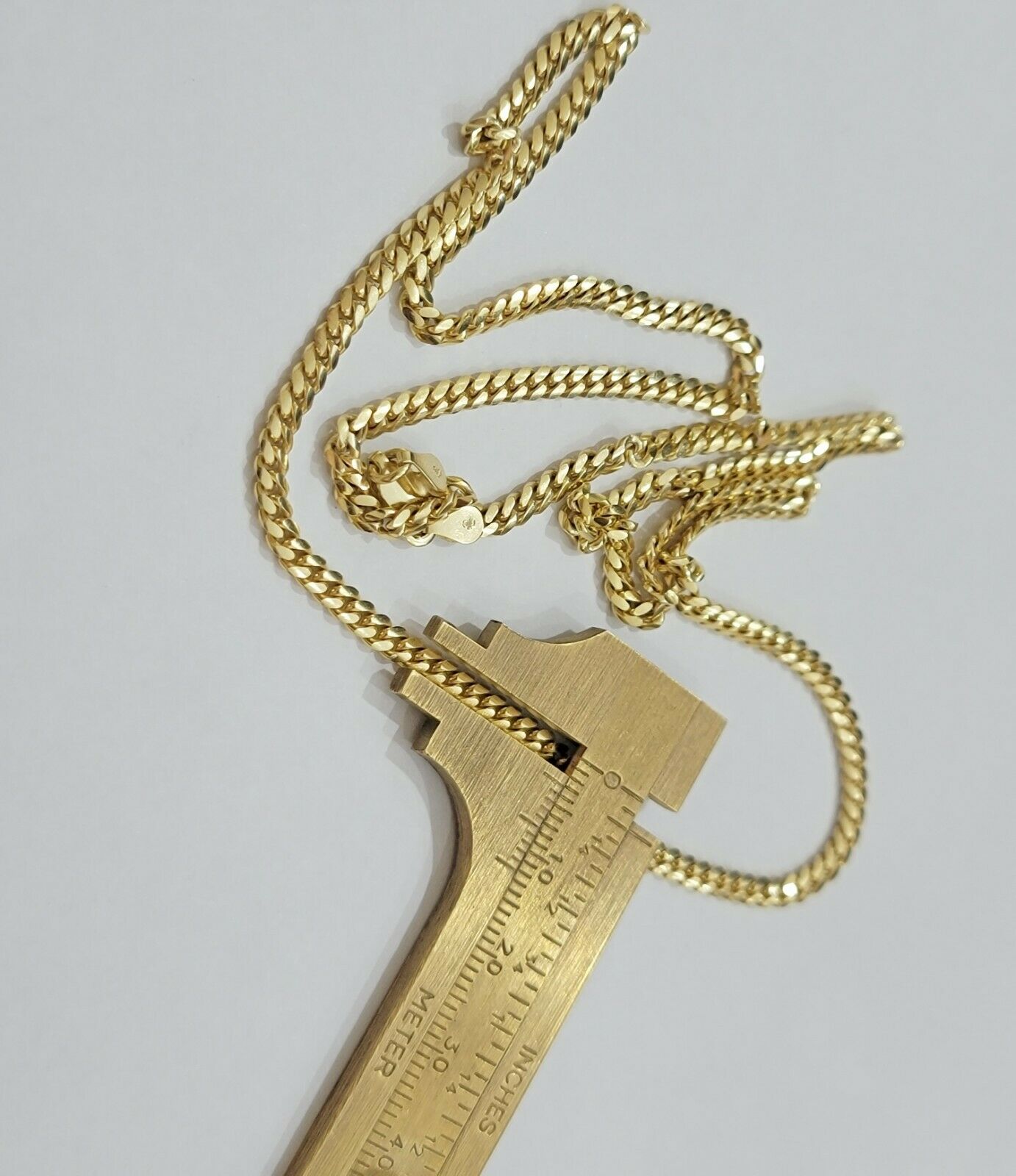 Real 10k Gold Chain Miami Cuban Solid Link Necklace 20" 22" 24" Inch 3mm 10KT - GoldenlinQ