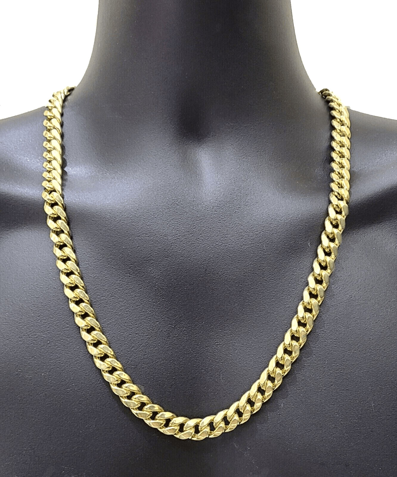 Real 10k Gold Chain Necklace 9mm 28 Inch Miami Cuban Link Strong Men's 10KT Gold - GoldenlinQ