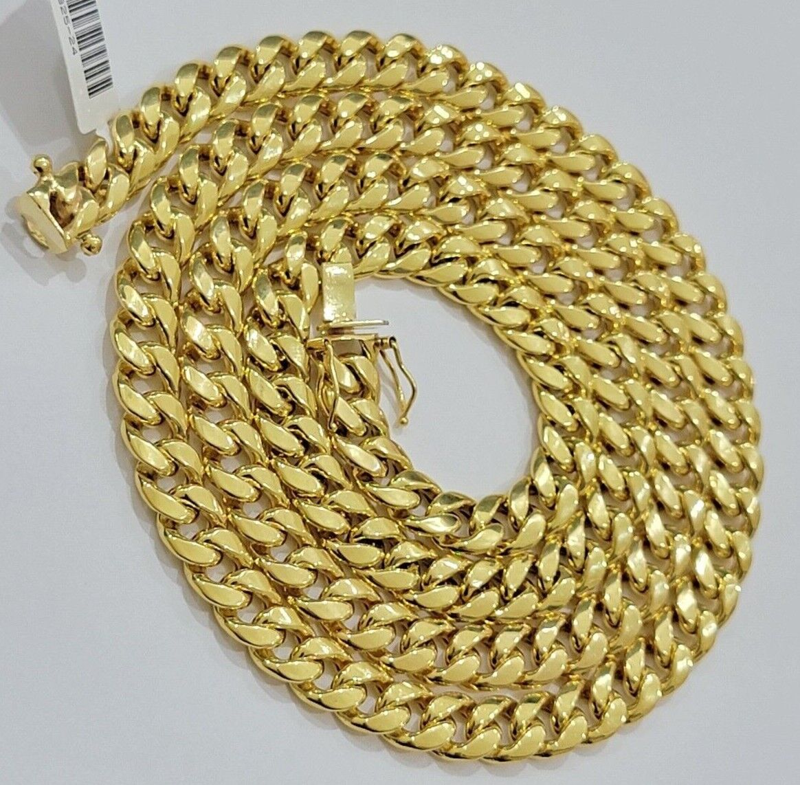 Real 10k Gold Chain Necklace Miami Cuban Link 18" - 28" Inch 8mm Box Lock 10kt Men - GoldenlinQ