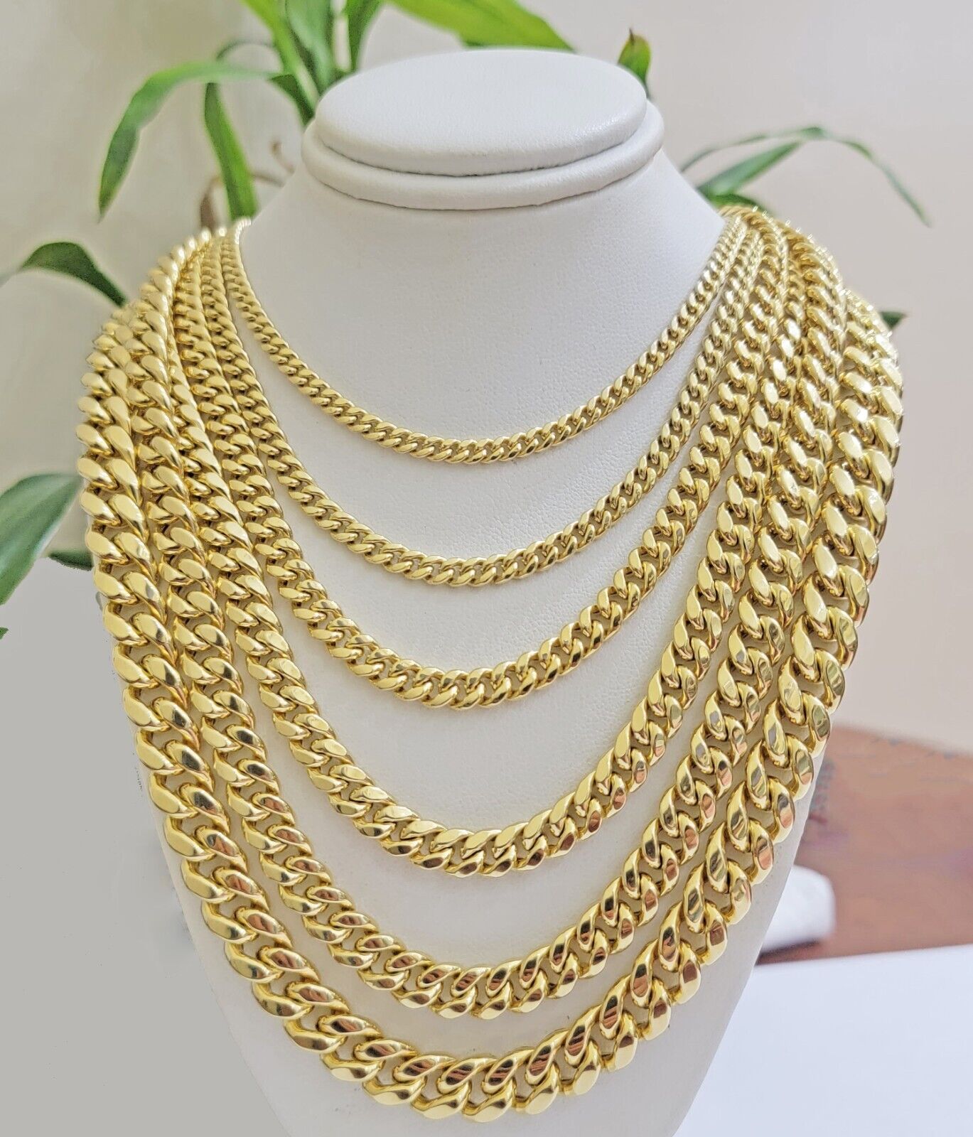 Real 10k Gold Chain Necklace Miami Cuban Link 18" - 30" Inch 6mm 7mm 8mm 9mm 10mm - GoldenlinQ