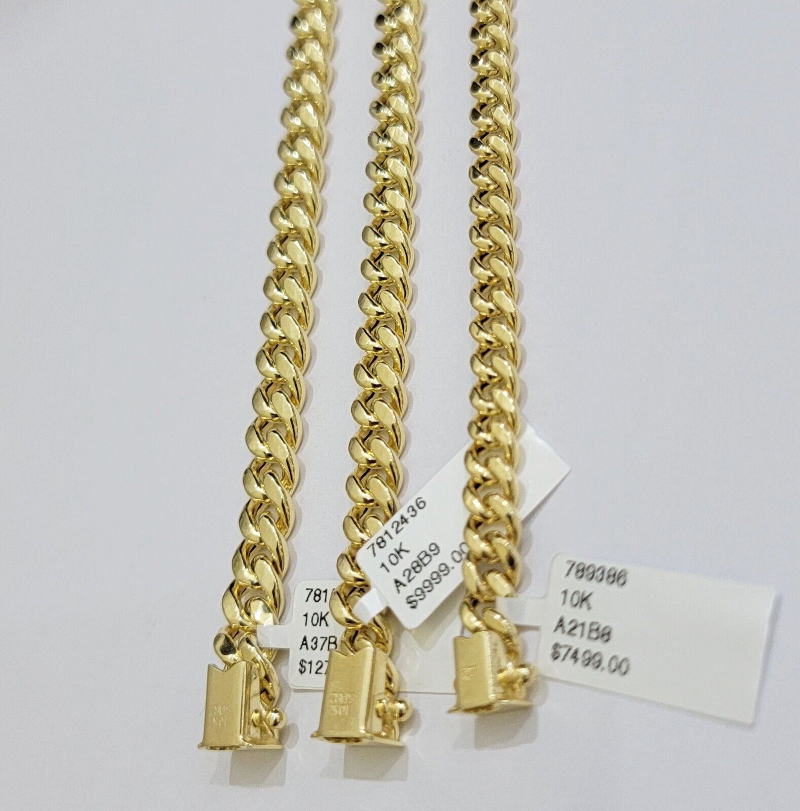 Real 10k Gold Chain Necklace Miami Cuban Link 20 - 30 Inch Mens 10KT 6mm 7mm 8mm - GoldenlinQ