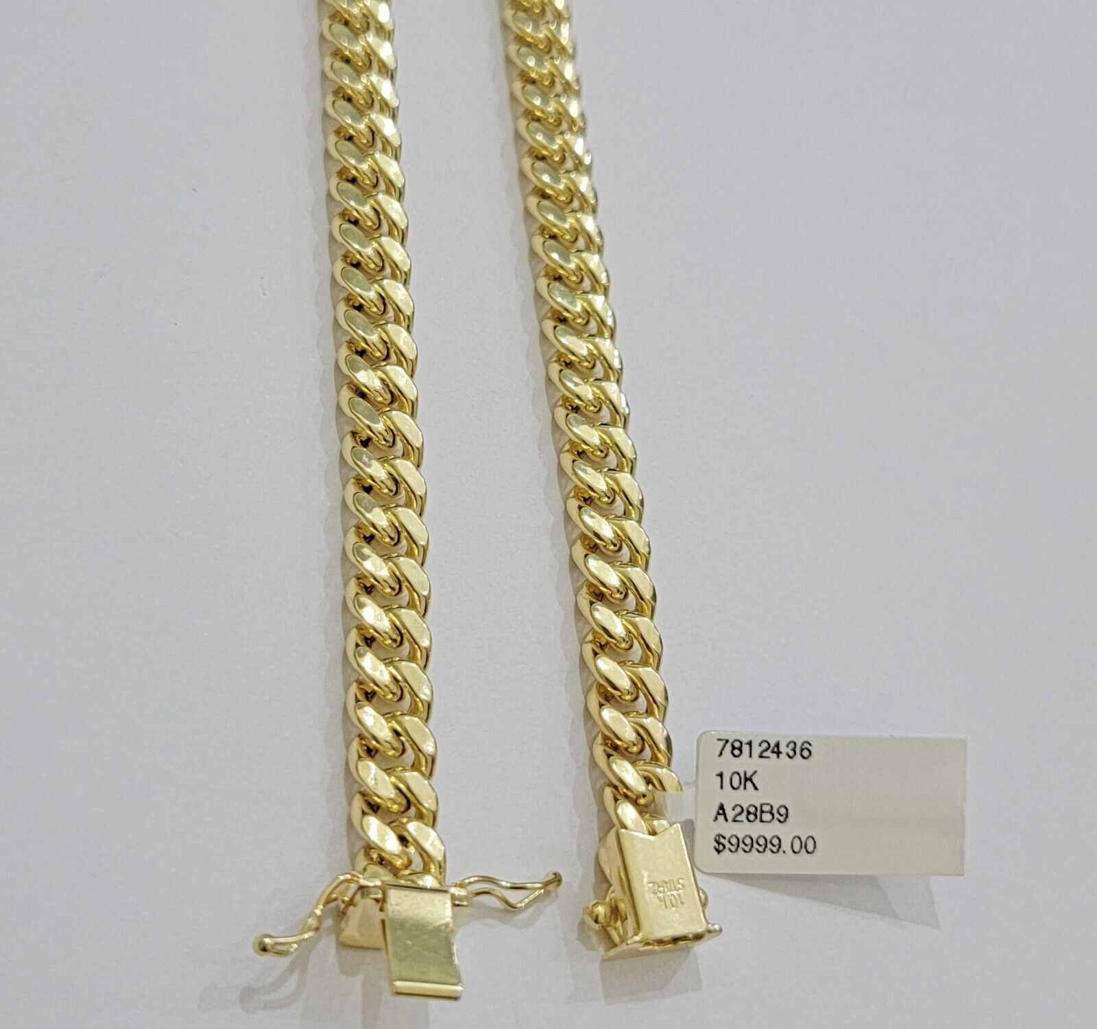Real 10k Gold Chain Necklace Miami Cuban Link 20 - 30 Inch Men's 10KT 7mm - GoldenlinQ