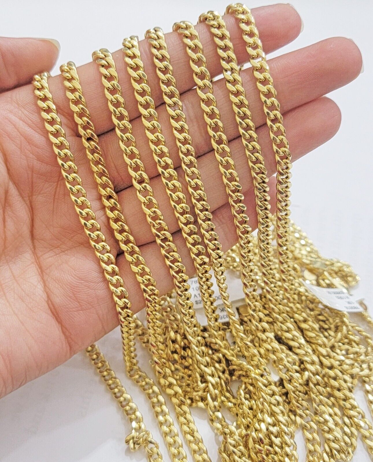 Real 10k Gold chain Necklace Miami Cuban Link 5mm 16" - 28" 10kt Yellow Men Women - GoldenlinQ