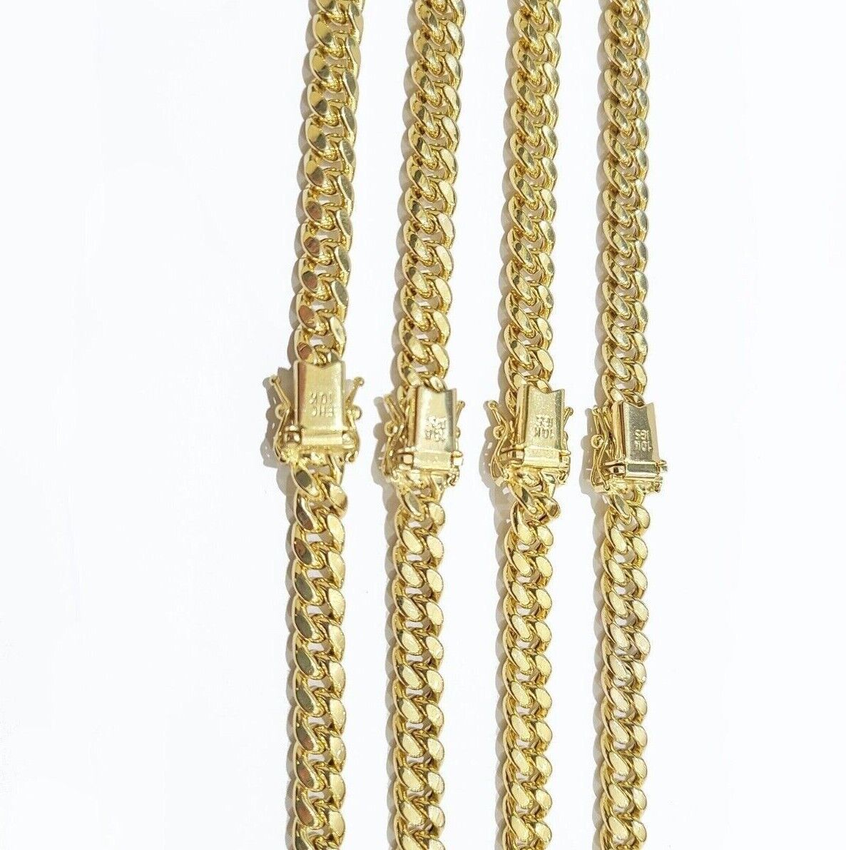 Real 10k Gold Chain Necklace Miami Cuban Link 7mm 18" - 30 Inch Mens 10kt Yellow - GoldenlinQ