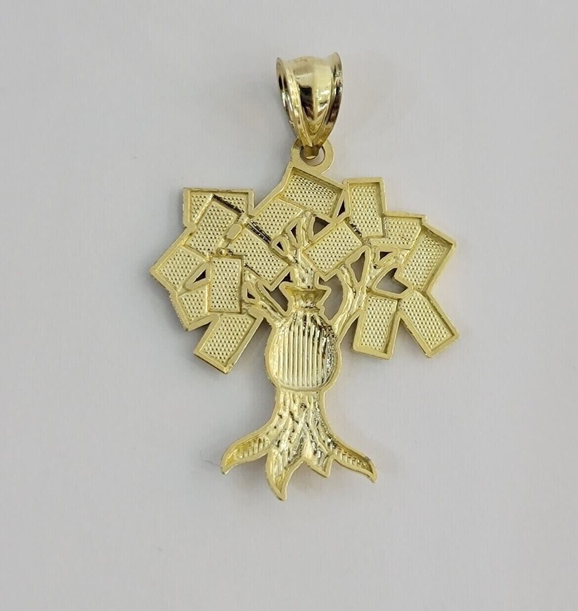 REAL 10k Gold Chain Pendant Set Miami Cuban chain 3mm& Money Tree Charm, 18" - 28" - GoldenlinQ